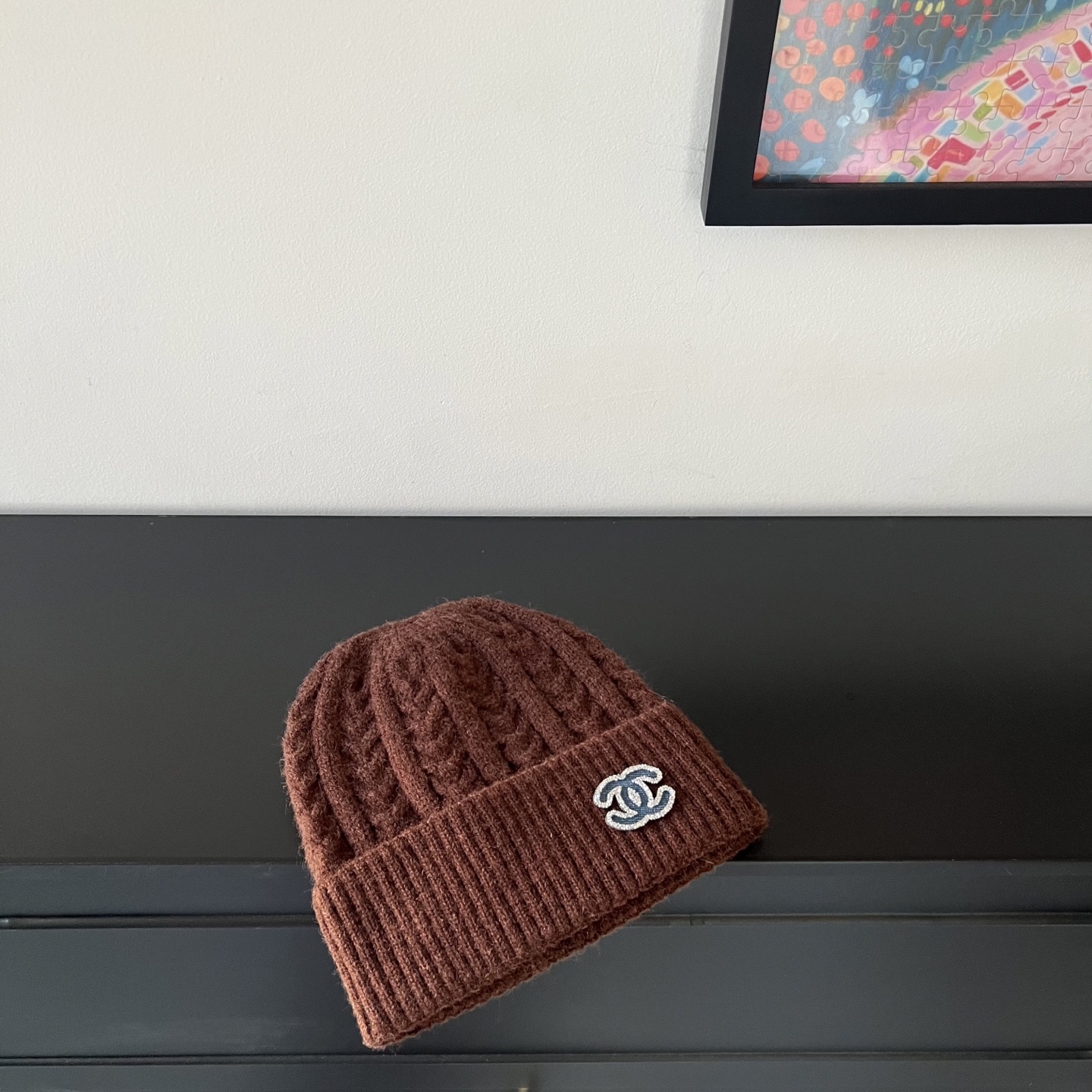 💛配防尘袋。【CHANEL香奈儿】2025新款小香风麻花针织毛线帽，独家新款～韩版针织单品