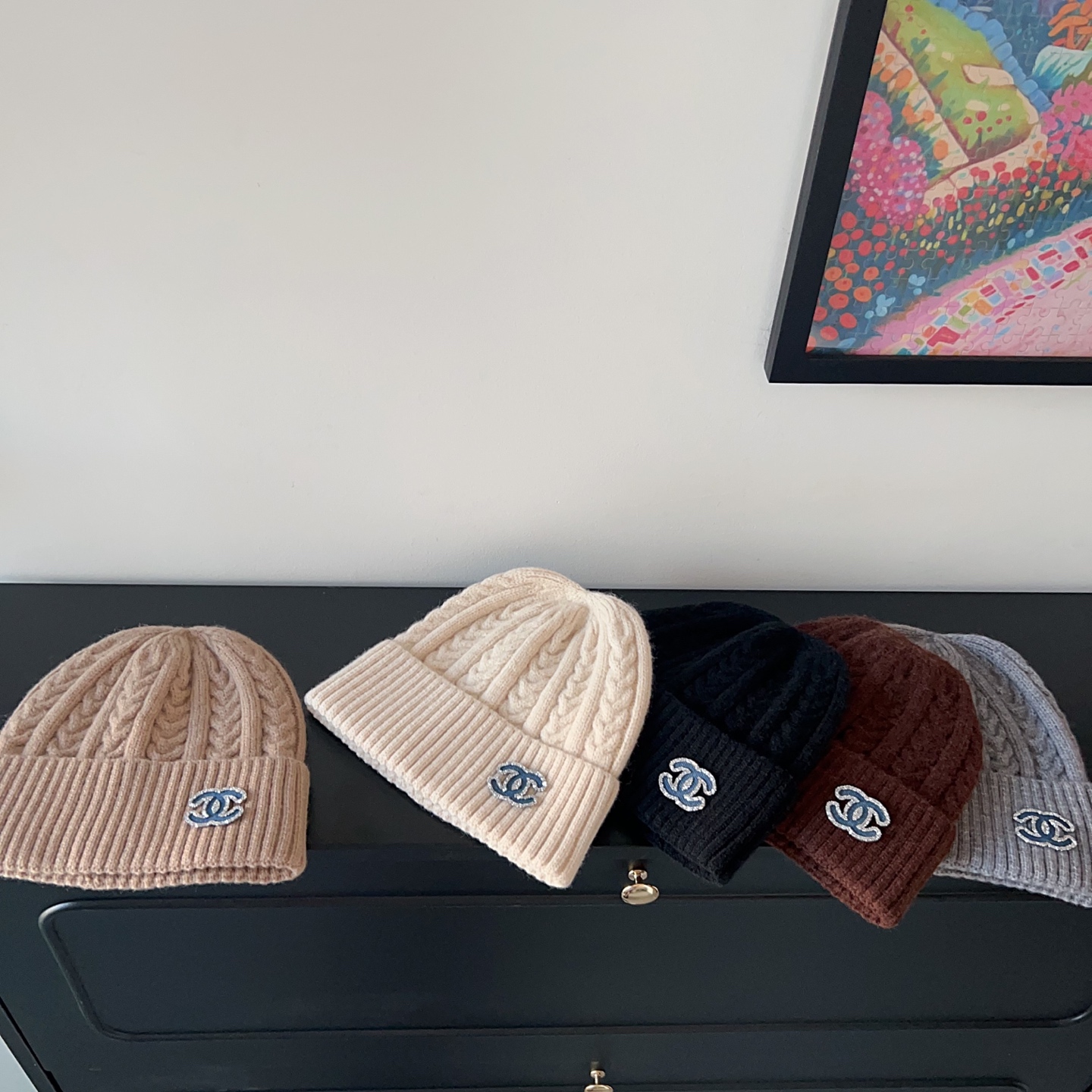 💛配防尘袋。【CHANEL香奈儿】2025新款小香风麻花针织毛线帽，独家新款～韩版针织单品