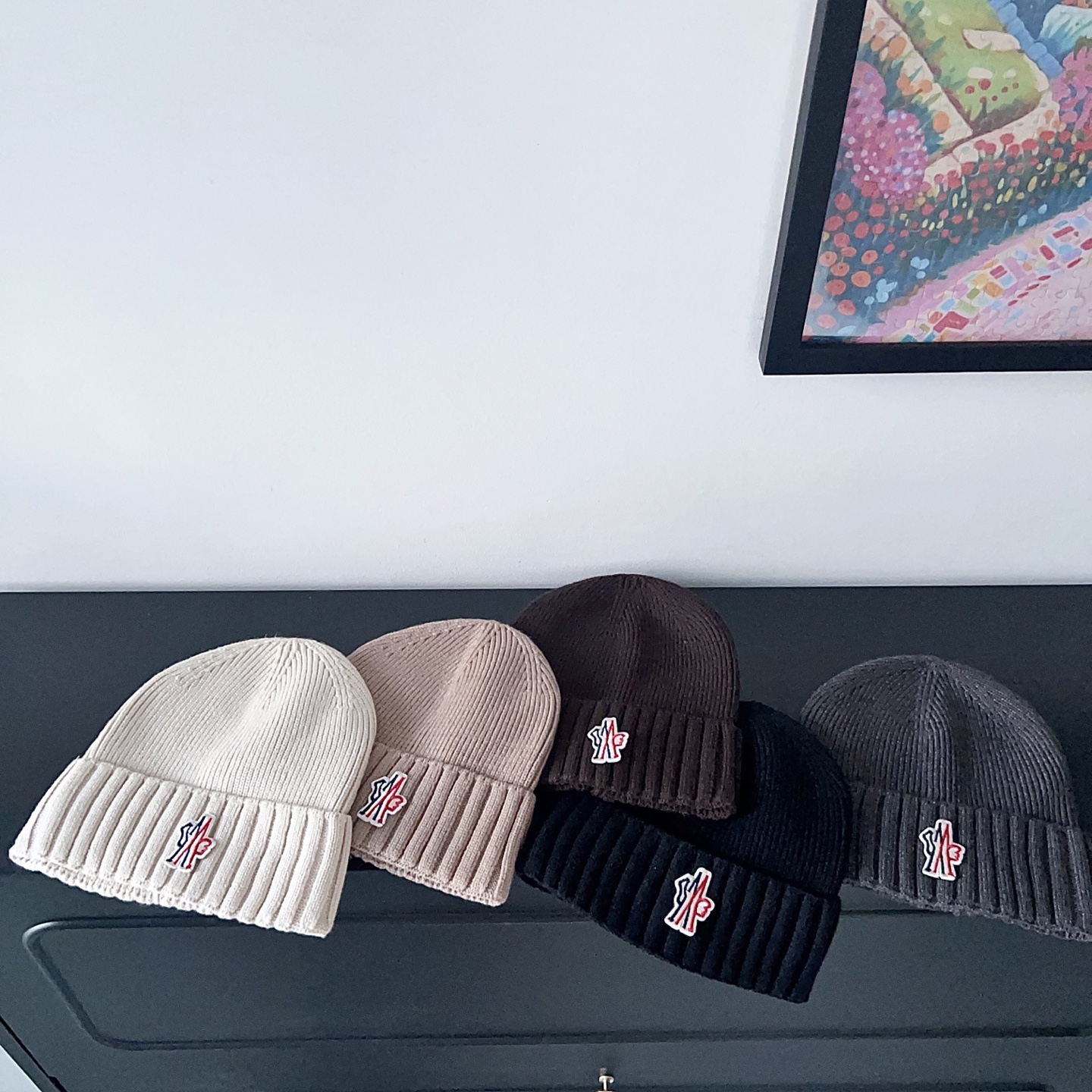 💛配防尘袋。【MONCLER蒙口】2025新款男女款针织毛线帽，独家新款～韩版单品