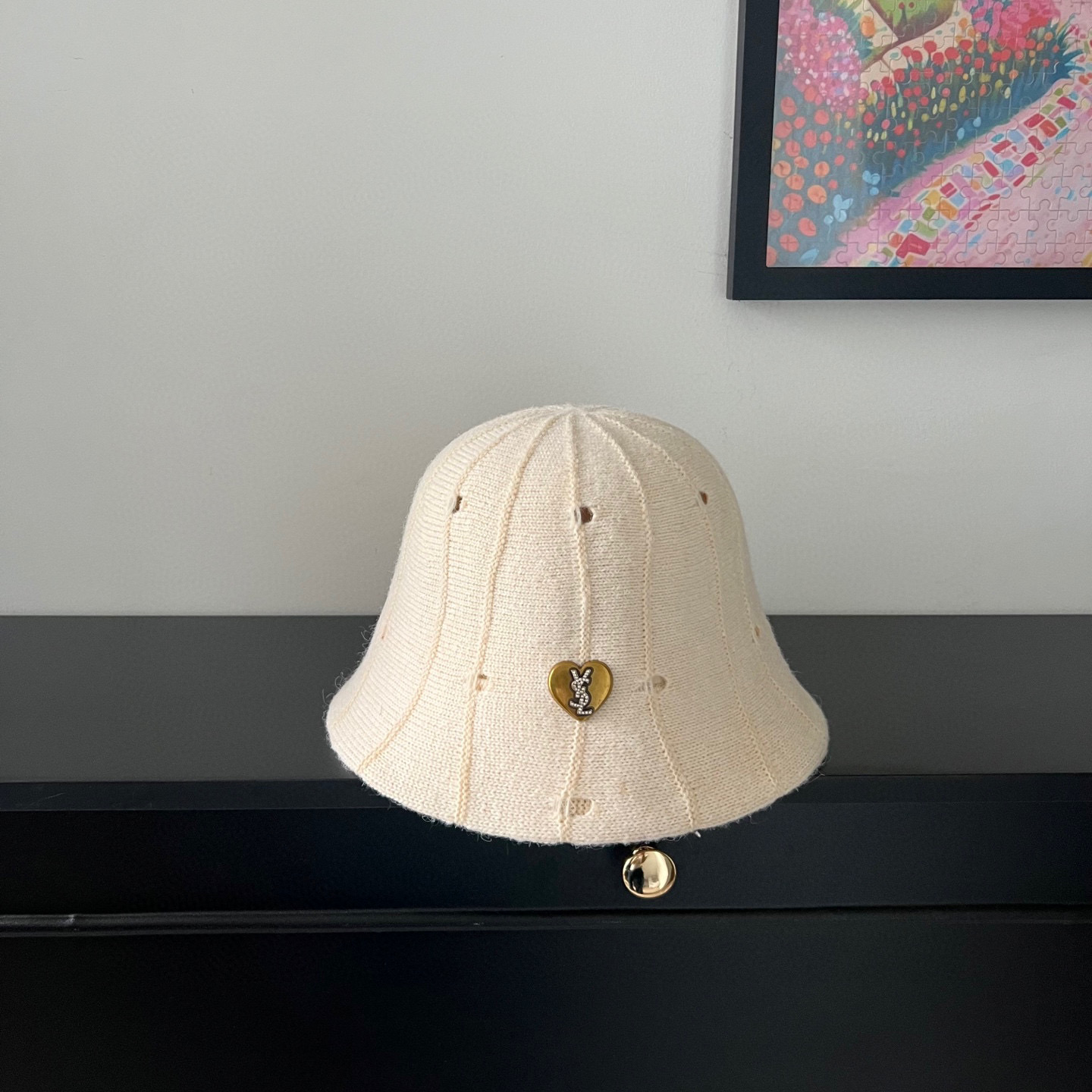 💛配防尘袋【YSL圣罗兰】2025秋冬新款不规则简约纹路渔夫帽桶帽，独特设计～复古文艺的一款