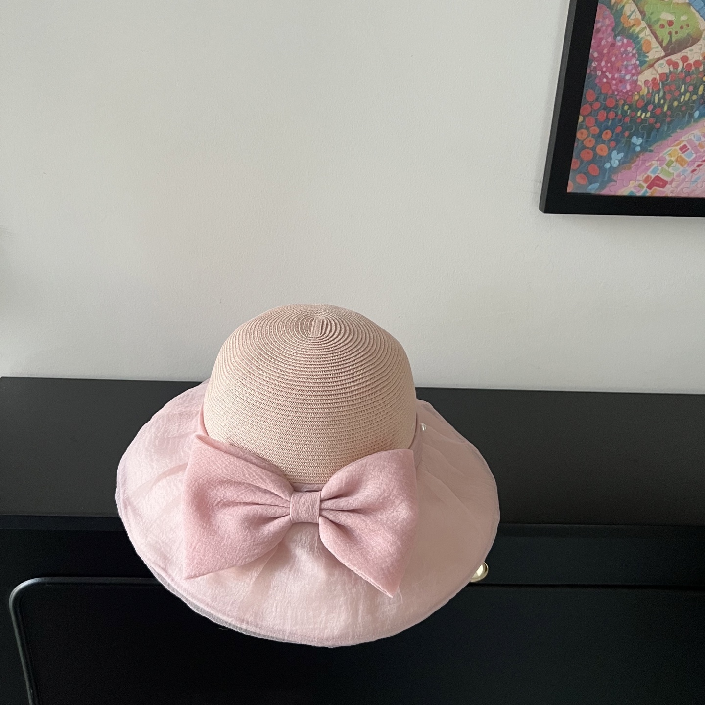 💛配防尘袋【MIUMIU缪缪】2025新款欧根纱款珍珠重工渔夫帽独特设计～日系简约的一款