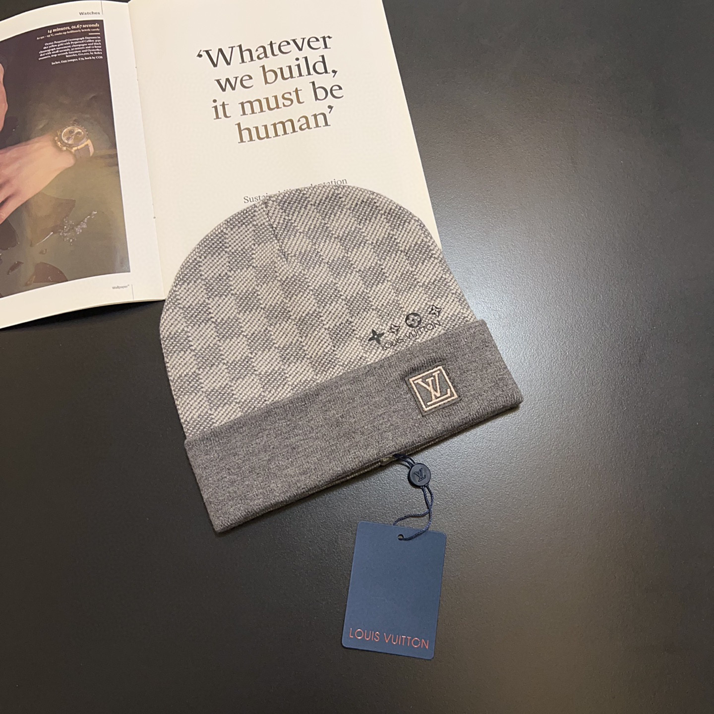 💛配防尘袋。【lv 路易威登】2025新款大牌刺绣针织毛线帽，男女款～时尚简约#保暖款