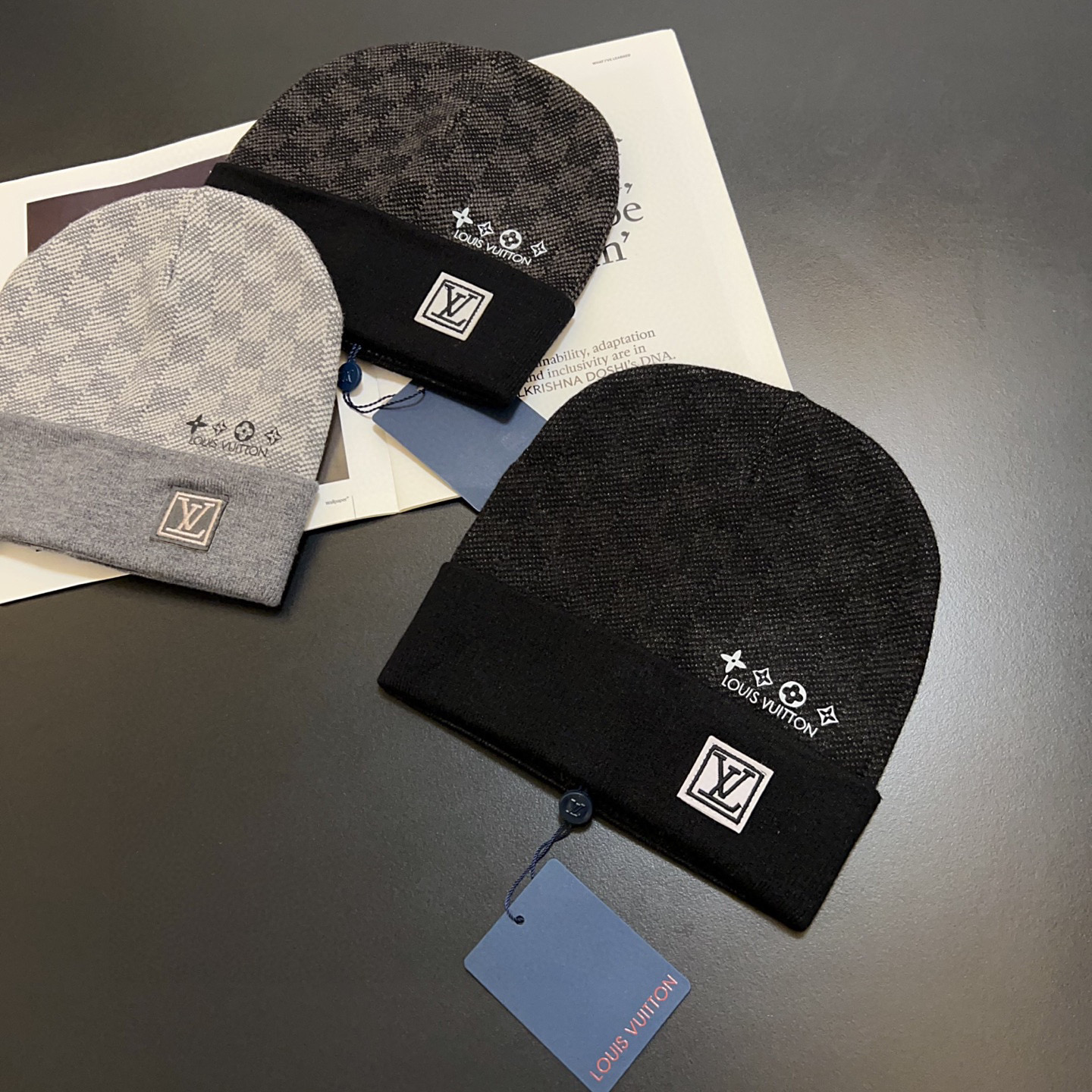 💛配防尘袋。【lv 路易威登】2025新款大牌刺绣针织毛线帽，男女款～时尚简约#保暖款