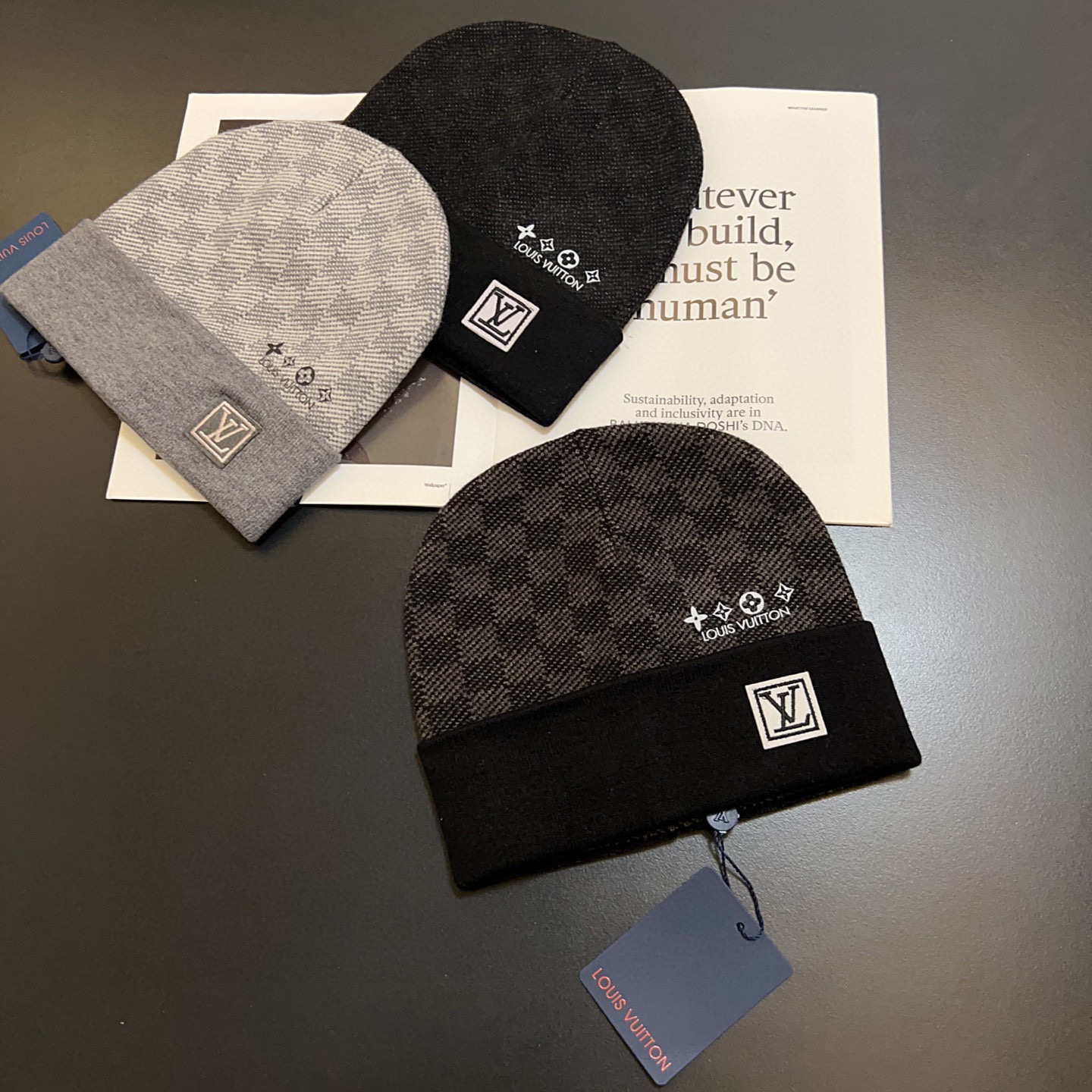 💛配防尘袋。【lv 路易威登】2025新款大牌刺绣针织毛线帽，男女款～时尚简约#保暖款