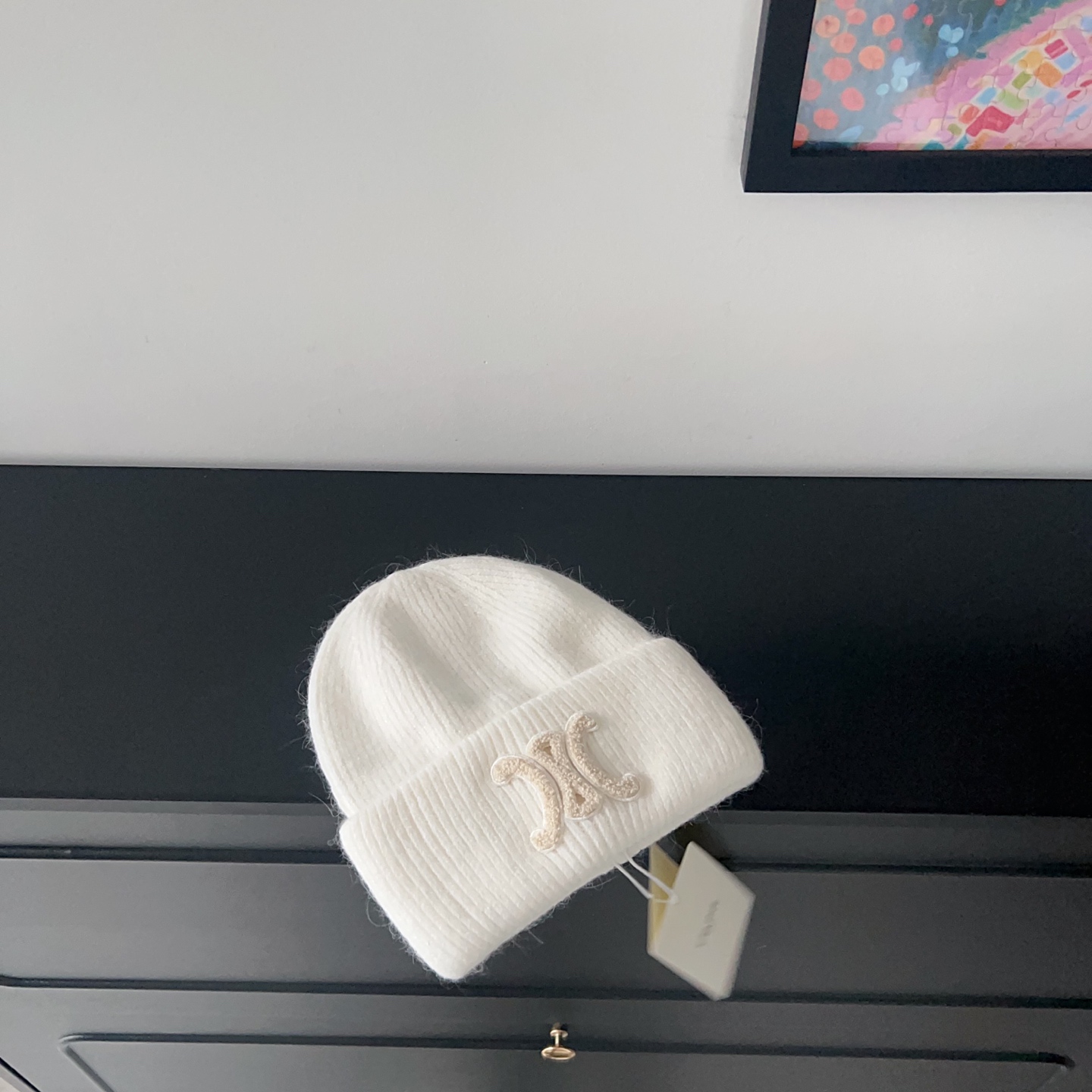 💛配防尘袋。【CELINE赛琳】2025新款兔毛大牌简约毛线帽，独家新款～男女款 韩版针织单品