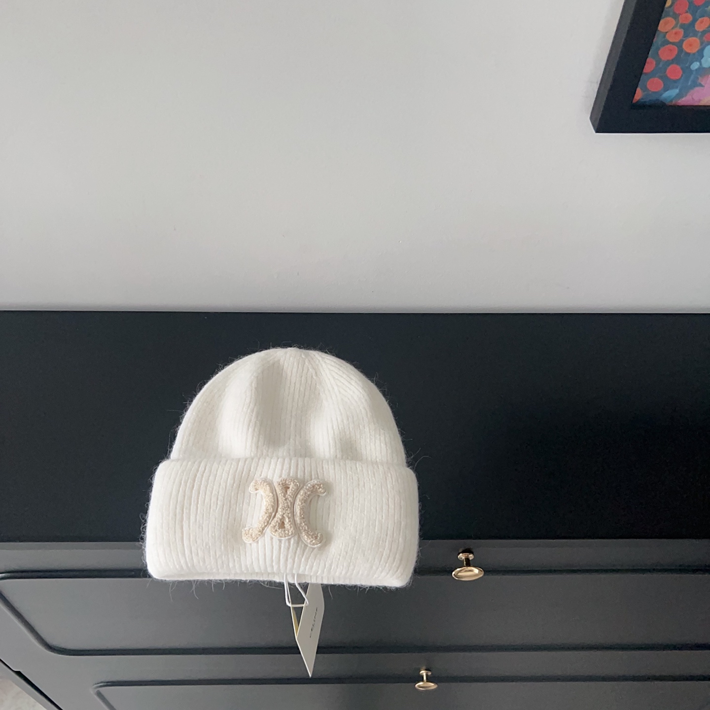 💛配防尘袋。【CELINE赛琳】2025新款兔毛大牌简约毛线帽，独家新款～男女款 韩版针织单品