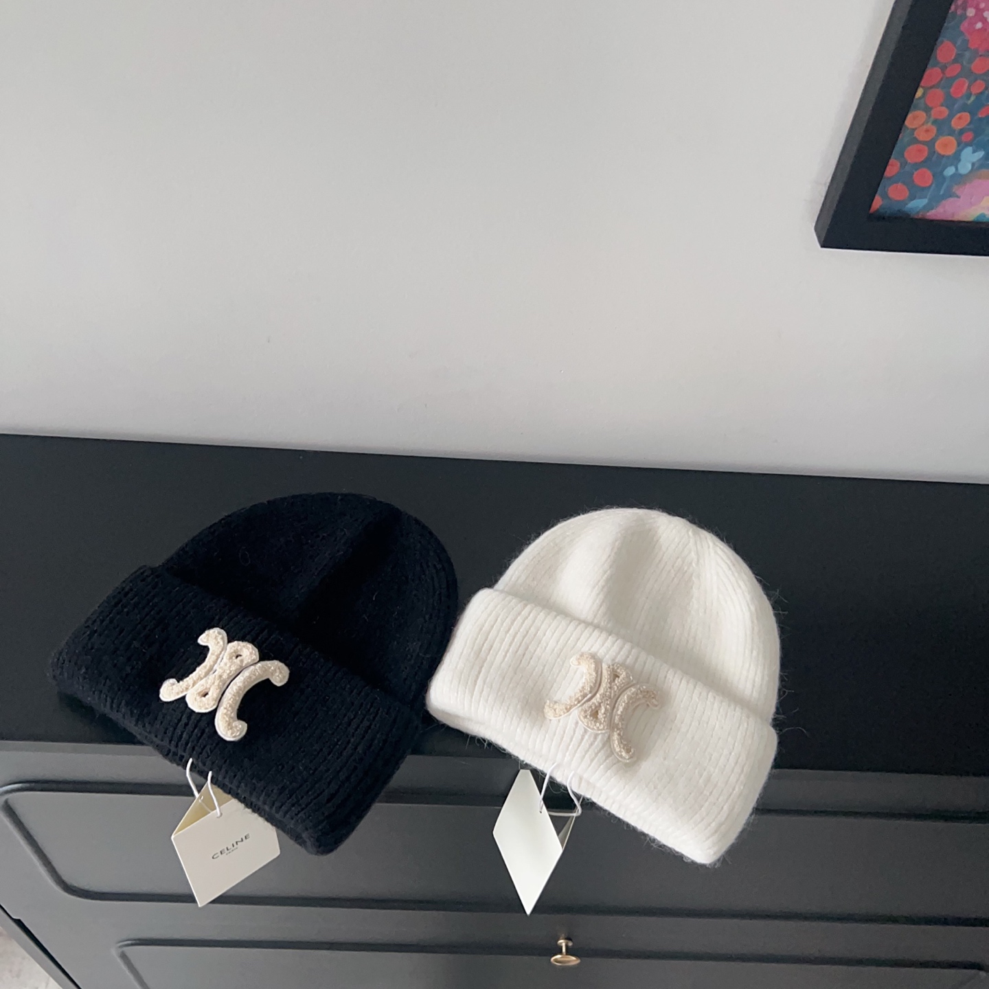 💛配防尘袋。【CELINE赛琳】2025新款兔毛大牌简约毛线帽，独家新款～男女款 韩版针织单品