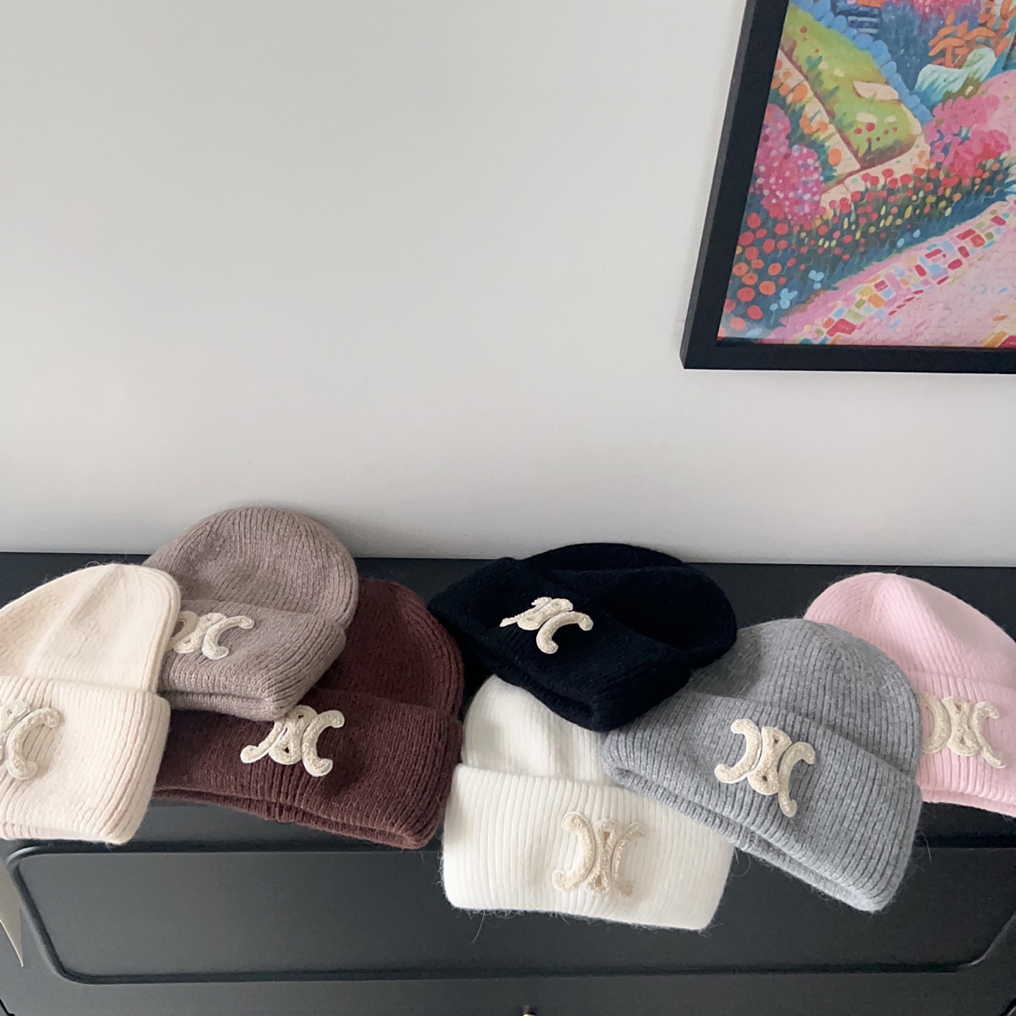 💛配防尘袋。【CELINE赛琳】2025新款兔毛大牌简约毛线帽，独家新款～男女款 韩版针织单品