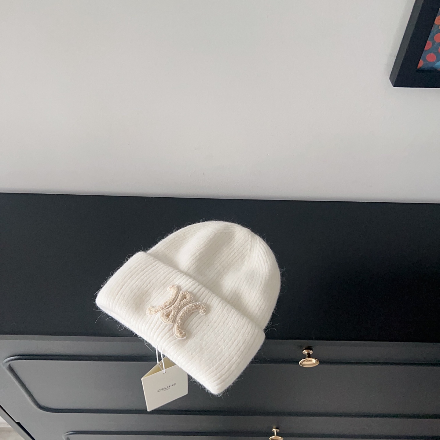 💛配防尘袋。【CELINE赛琳】2025新款兔毛大牌简约毛线帽，独家新款～男女款 韩版针织单品