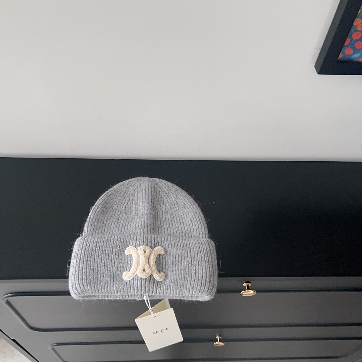 💛配防尘袋。【CELINE赛琳】2025新款兔毛大牌简约毛线帽，独家新款～男女款 韩版针织单品