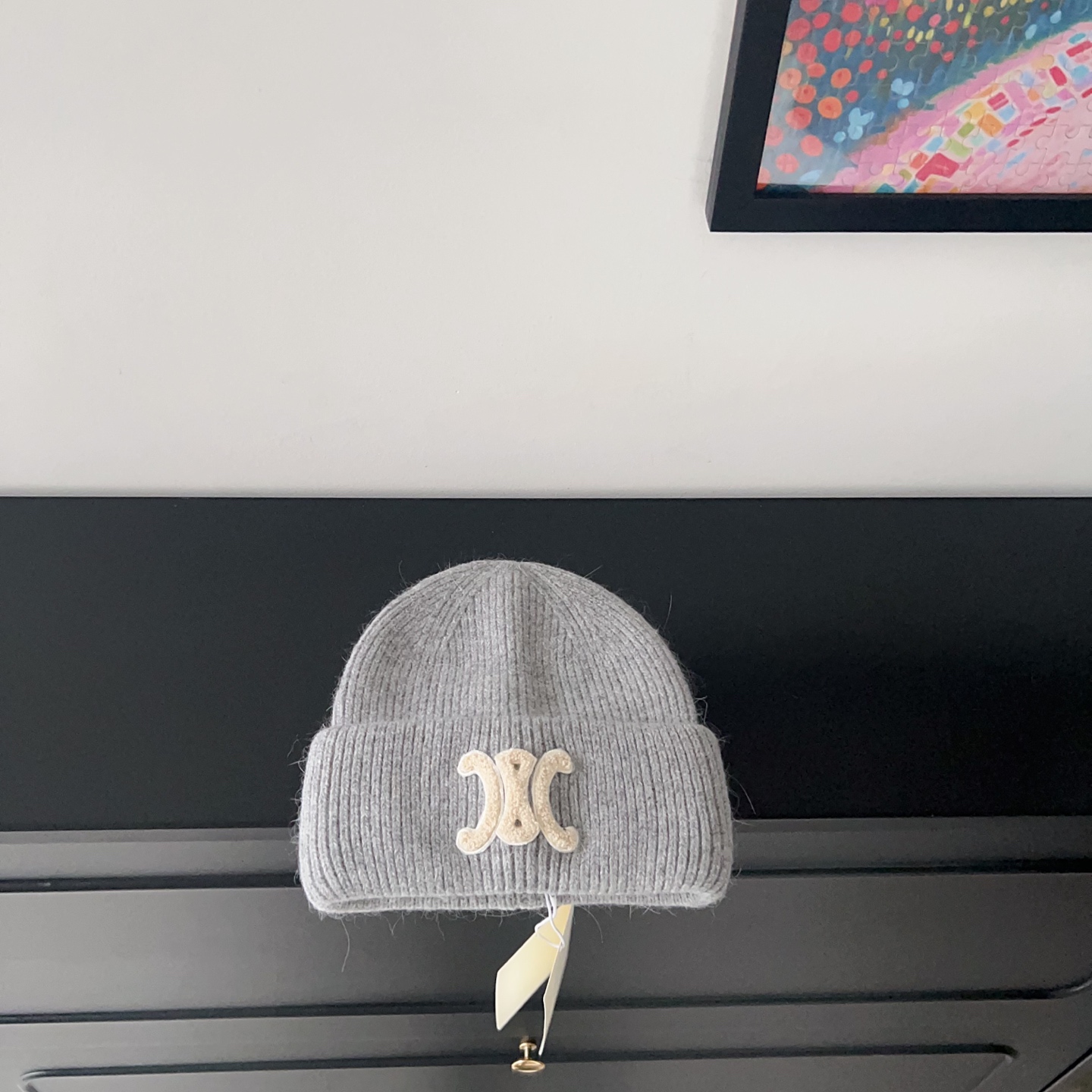 💛配防尘袋。【CELINE赛琳】2025新款兔毛大牌简约毛线帽，独家新款～男女款 韩版针织单品