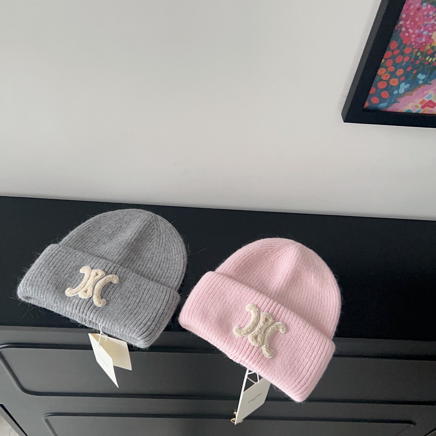 💛配防尘袋。【CELINE赛琳】2025新款兔毛大牌简约毛线帽，独家新款～男女款 韩版针织单品