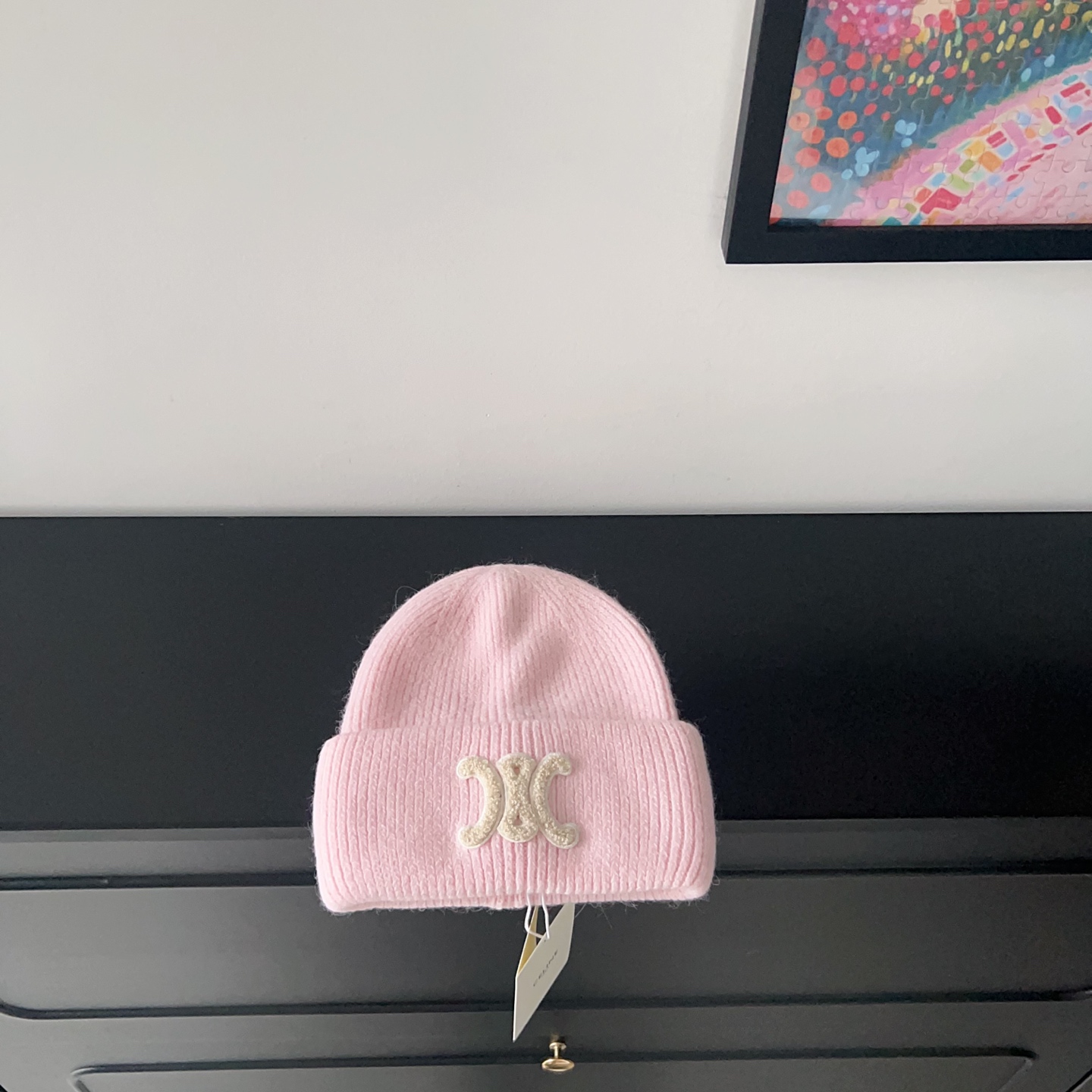 💛配防尘袋。【CELINE赛琳】2025新款兔毛大牌简约毛线帽，独家新款～男女款 韩版针织单品