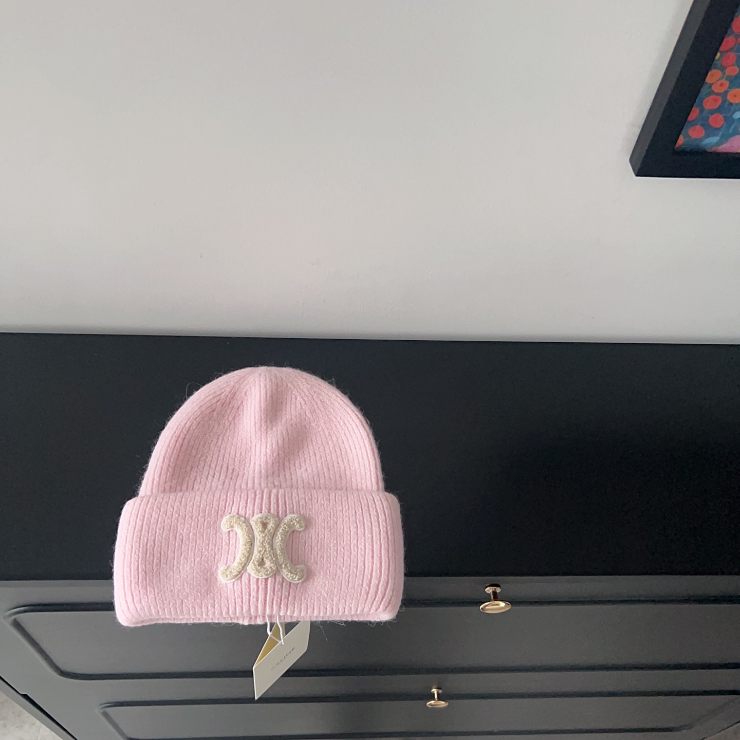 💛配防尘袋。【CELINE赛琳】2025新款兔毛大牌简约毛线帽，独家新款～男女款 韩版针织单品