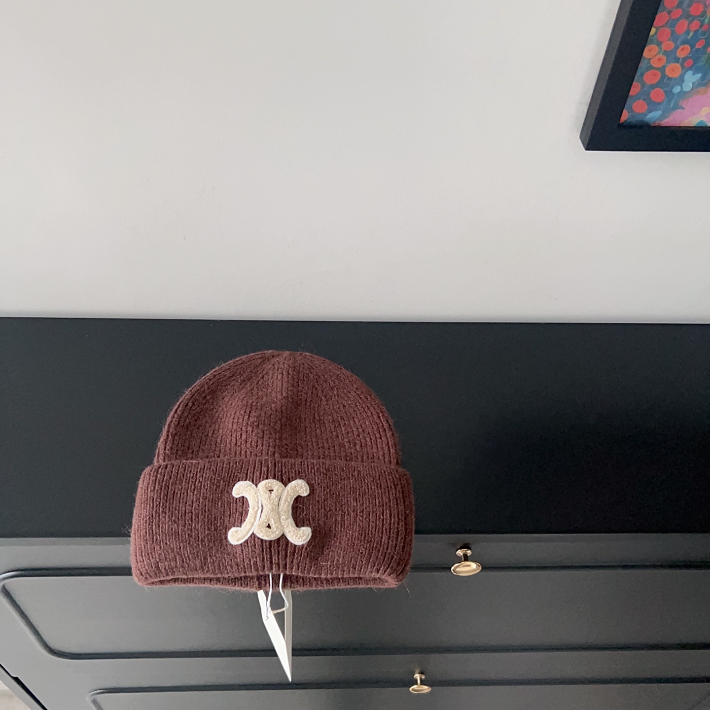 💛配防尘袋。【CELINE赛琳】2025新款兔毛大牌简约毛线帽，独家新款～男女款 韩版针织单品