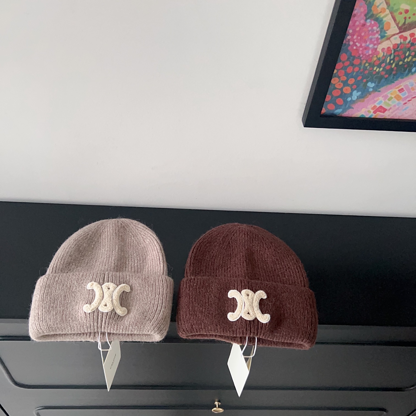 💛配防尘袋。【CELINE赛琳】2025新款兔毛大牌简约毛线帽，独家新款～男女款 韩版针织单品