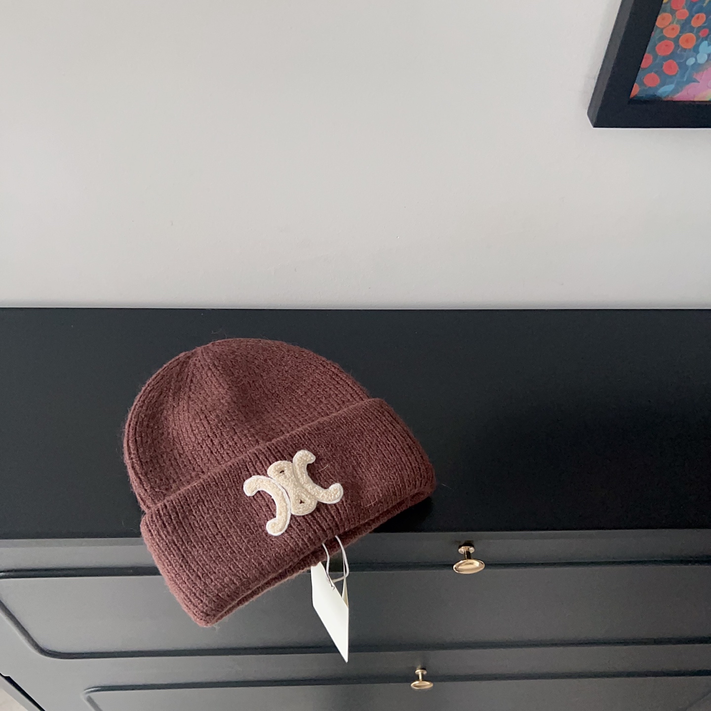 💛配防尘袋。【CELINE赛琳】2025新款兔毛大牌简约毛线帽，独家新款～男女款 韩版针织单品