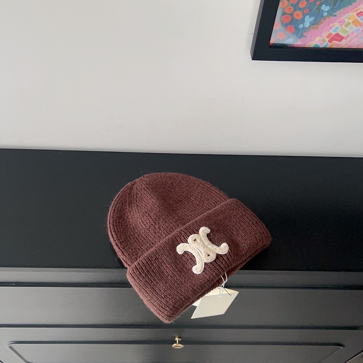 💛配防尘袋。【CELINE赛琳】2025新款兔毛大牌简约毛线帽，独家新款～男女款 韩版针织单品