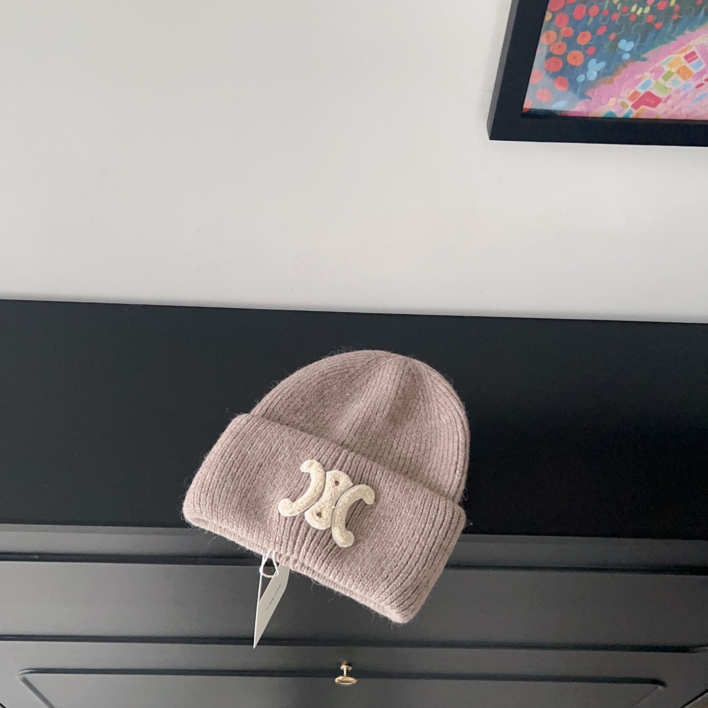 💛配防尘袋。【CELINE赛琳】2025新款兔毛大牌简约毛线帽，独家新款～男女款 韩版针织单品