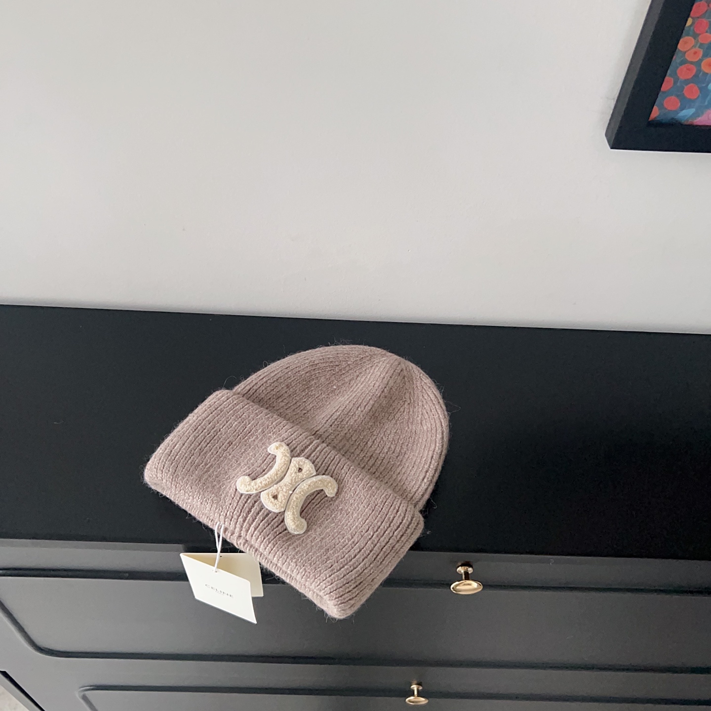 💛配防尘袋。【CELINE赛琳】2025新款兔毛大牌简约毛线帽，独家新款～男女款 韩版针织单品