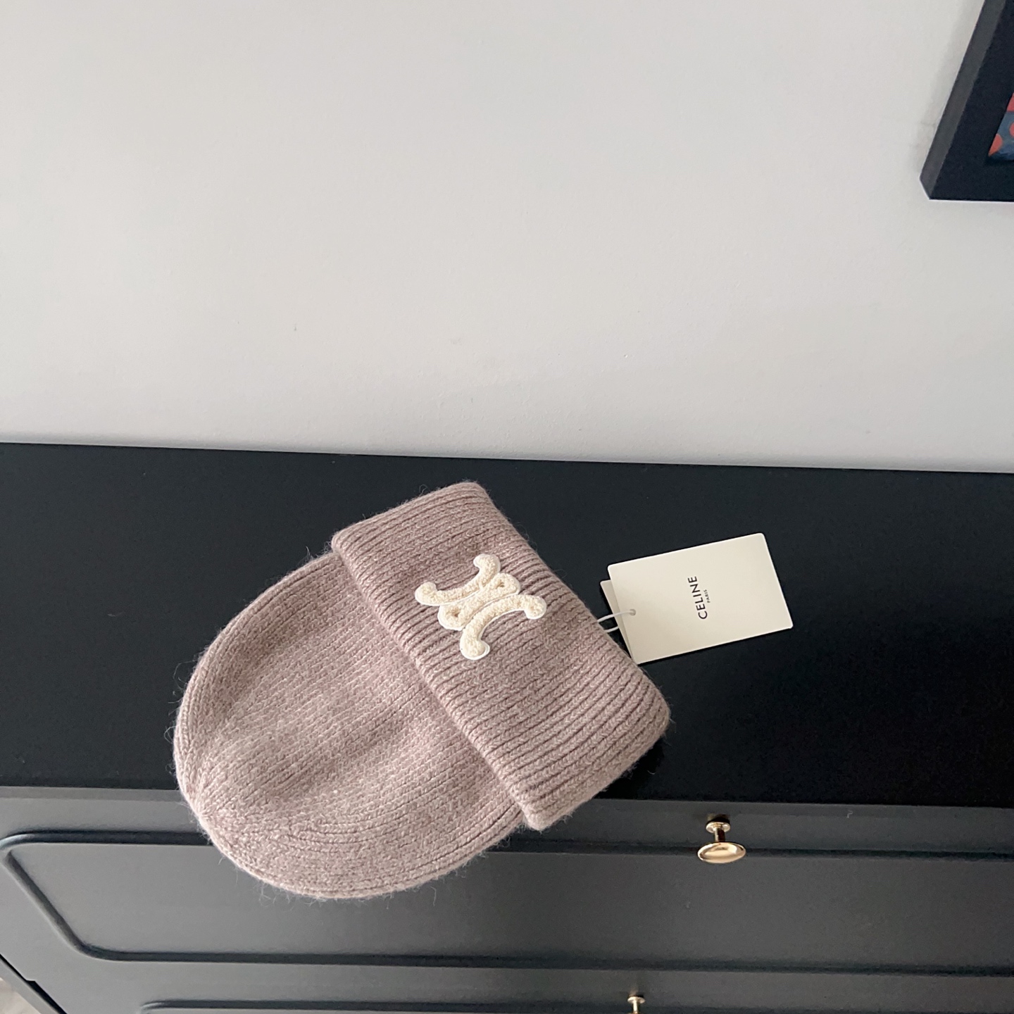 💛配防尘袋。【CELINE赛琳】2025新款兔毛大牌简约毛线帽，独家新款～男女款 韩版针织单品