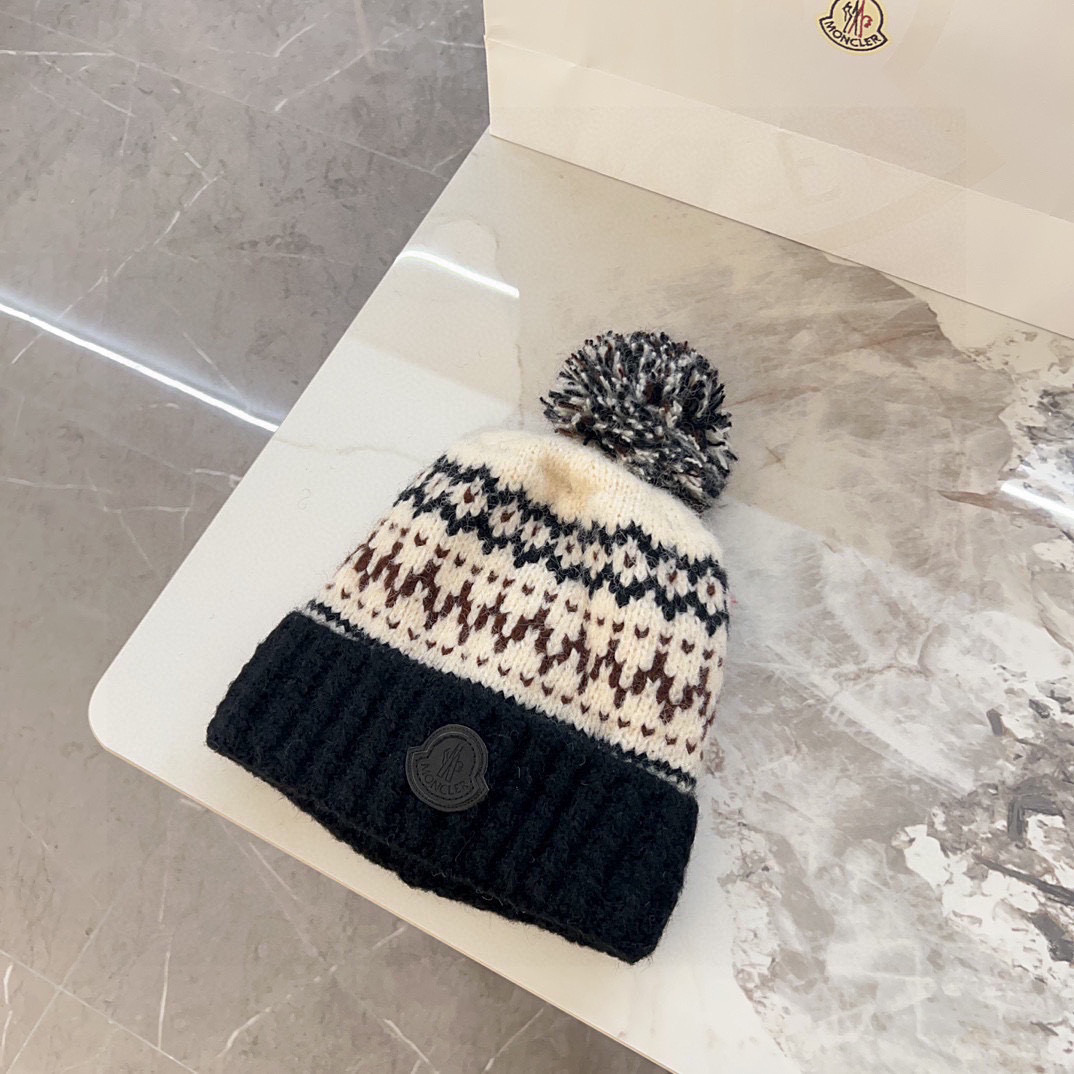 💛配防尘袋【蒙口】2025秋冬新款森系纹路加绒针织毛球毛线帽，保暖时尚～秋冬穿搭必备