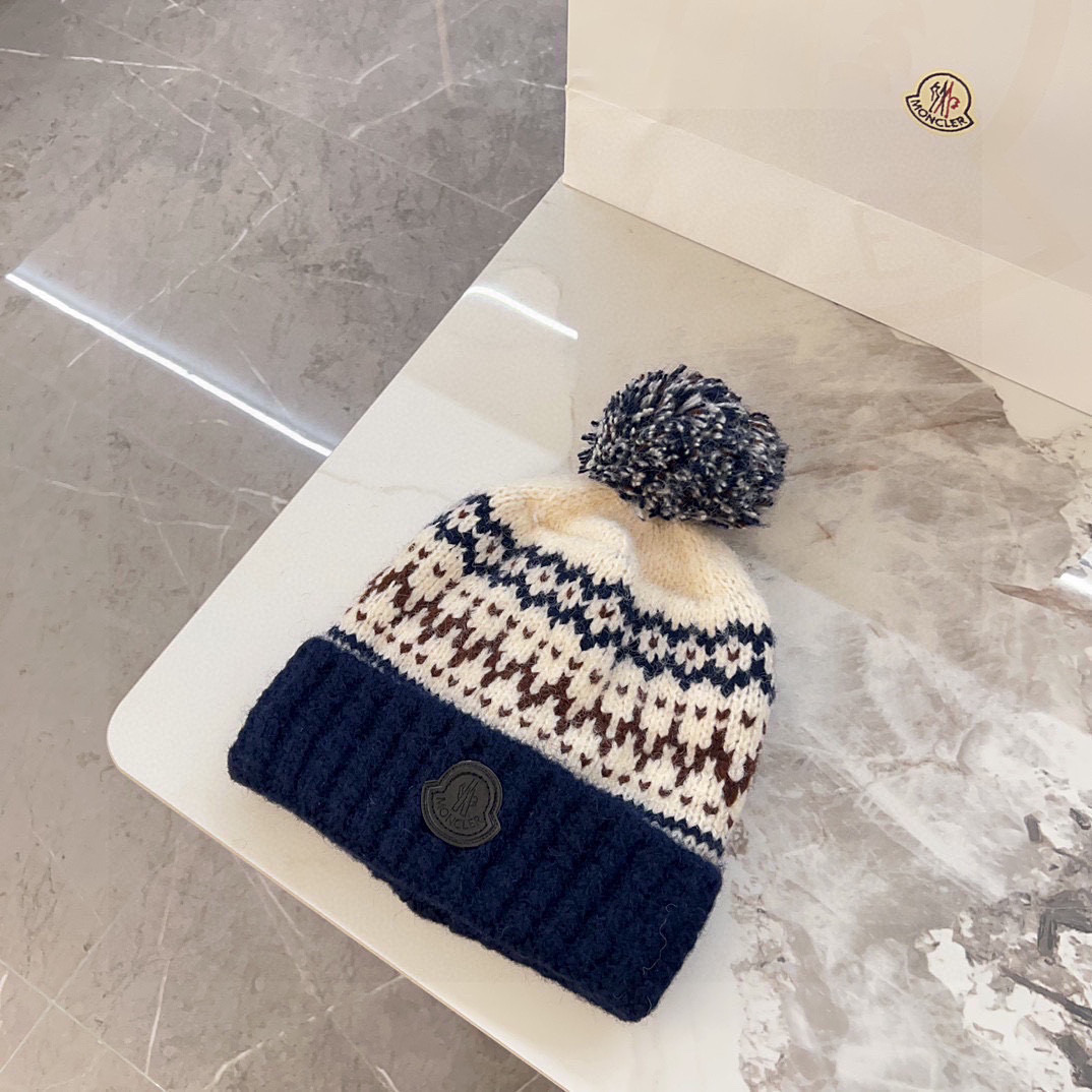 💛配防尘袋【蒙口】2025秋冬新款森系纹路加绒针织毛球毛线帽，保暖时尚～秋冬穿搭必备