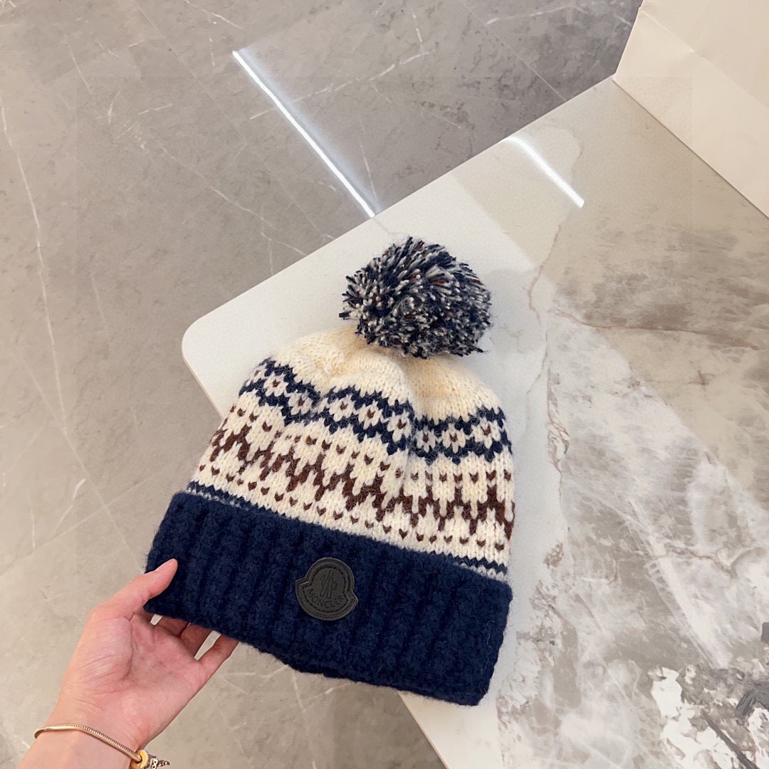 💛配防尘袋【蒙口】2025秋冬新款森系纹路加绒针织毛球毛线帽，保暖时尚～秋冬穿搭必备
