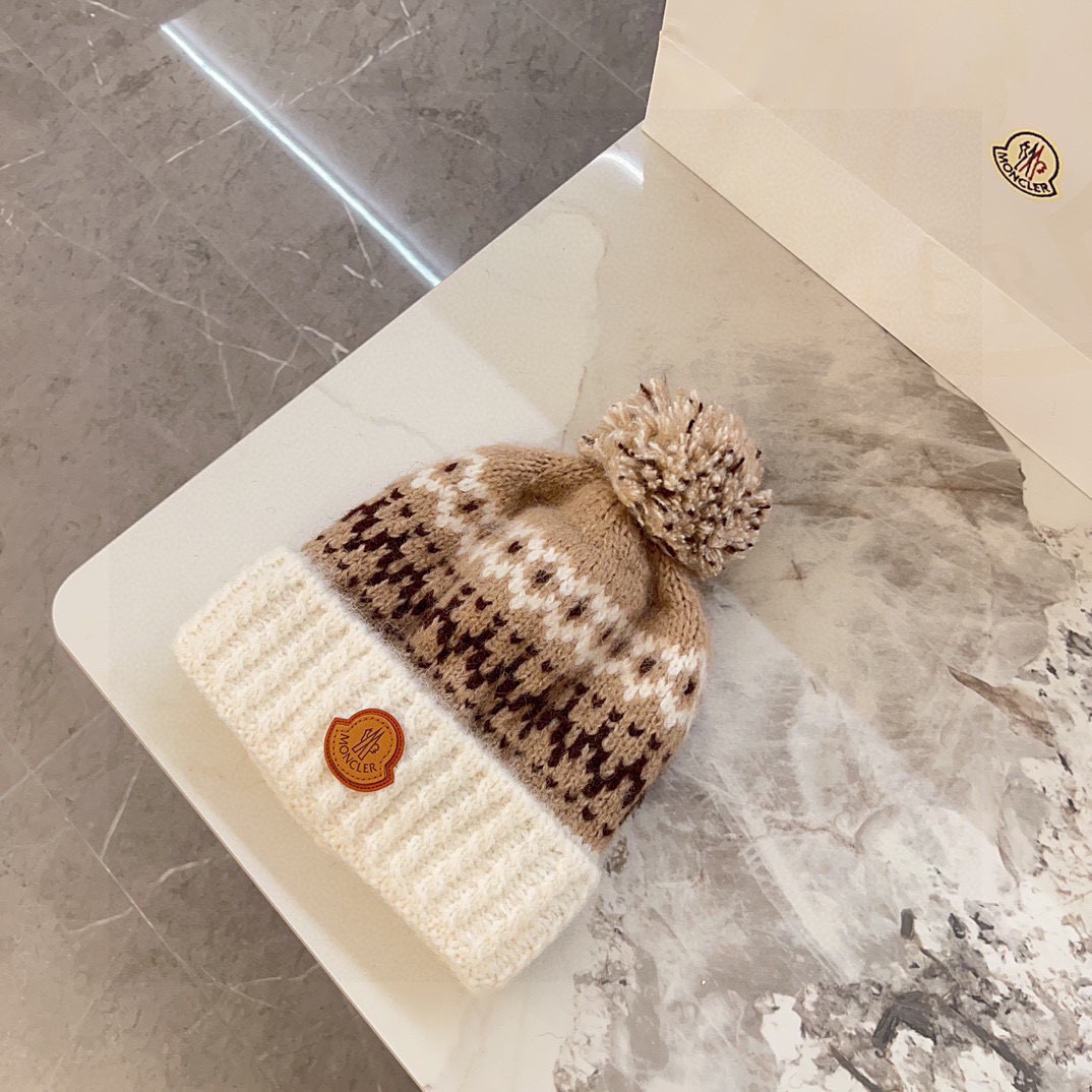 💛配防尘袋【蒙口】2025秋冬新款森系纹路加绒针织毛球毛线帽，保暖时尚～秋冬穿搭必备