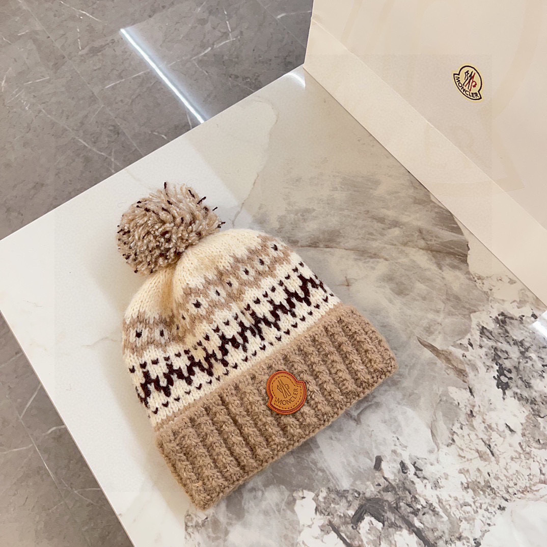 💛配防尘袋【蒙口】2025秋冬新款森系纹路加绒针织毛球毛线帽，保暖时尚～秋冬穿搭必备