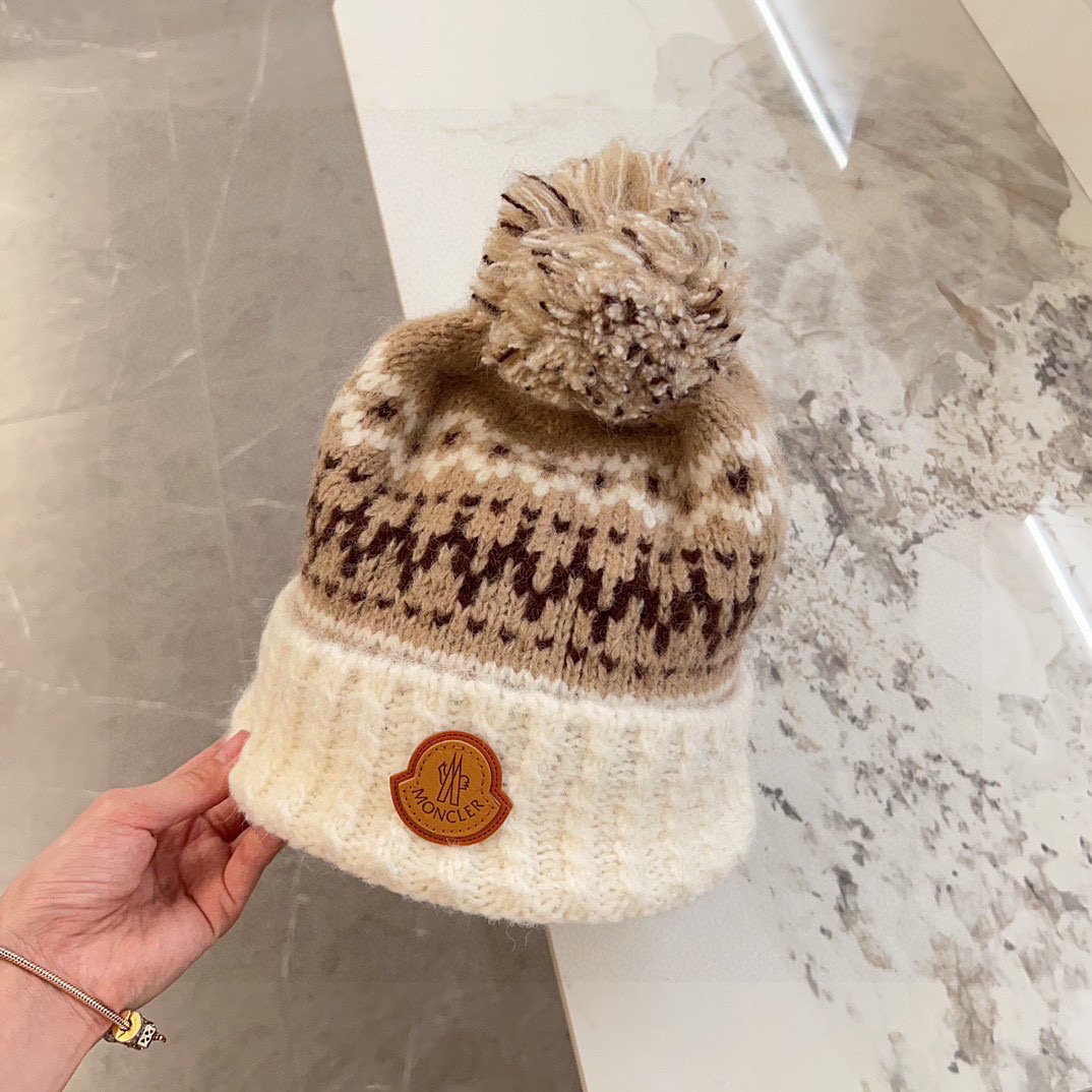 💛配防尘袋【蒙口】2025秋冬新款森系纹路加绒针织毛球毛线帽，保暖时尚～秋冬穿搭必备