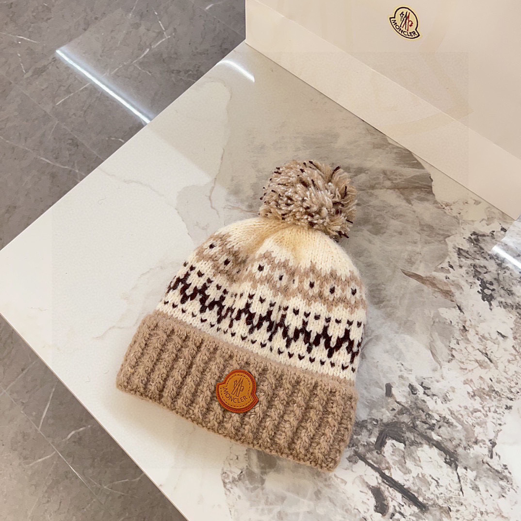 💛配防尘袋【蒙口】2025秋冬新款森系纹路加绒针织毛球毛线帽，保暖时尚～秋冬穿搭必备