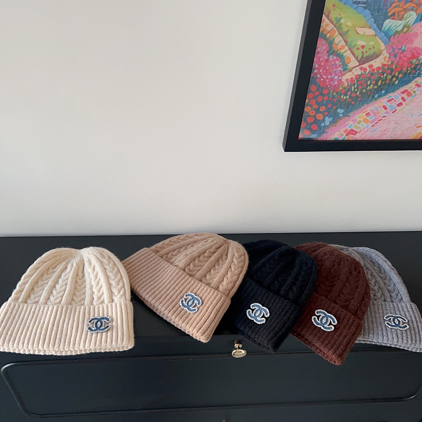💛配防尘袋。【CHANEL香奈儿】2025新款小香风麻花针织毛线帽，独家新款～韩版针织单品
