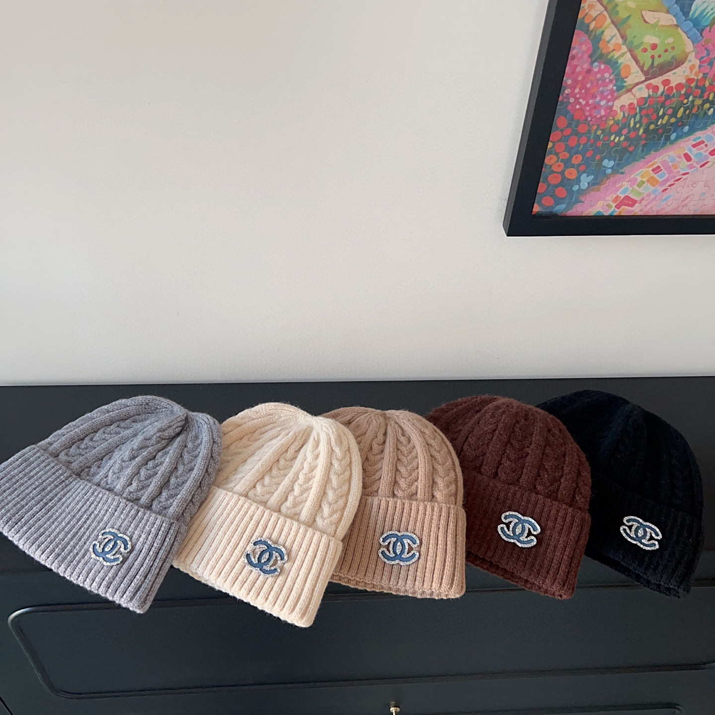 💛配防尘袋。【CHANEL香奈儿】2025新款小香风麻花针织毛线帽，独家新款～韩版针织单品