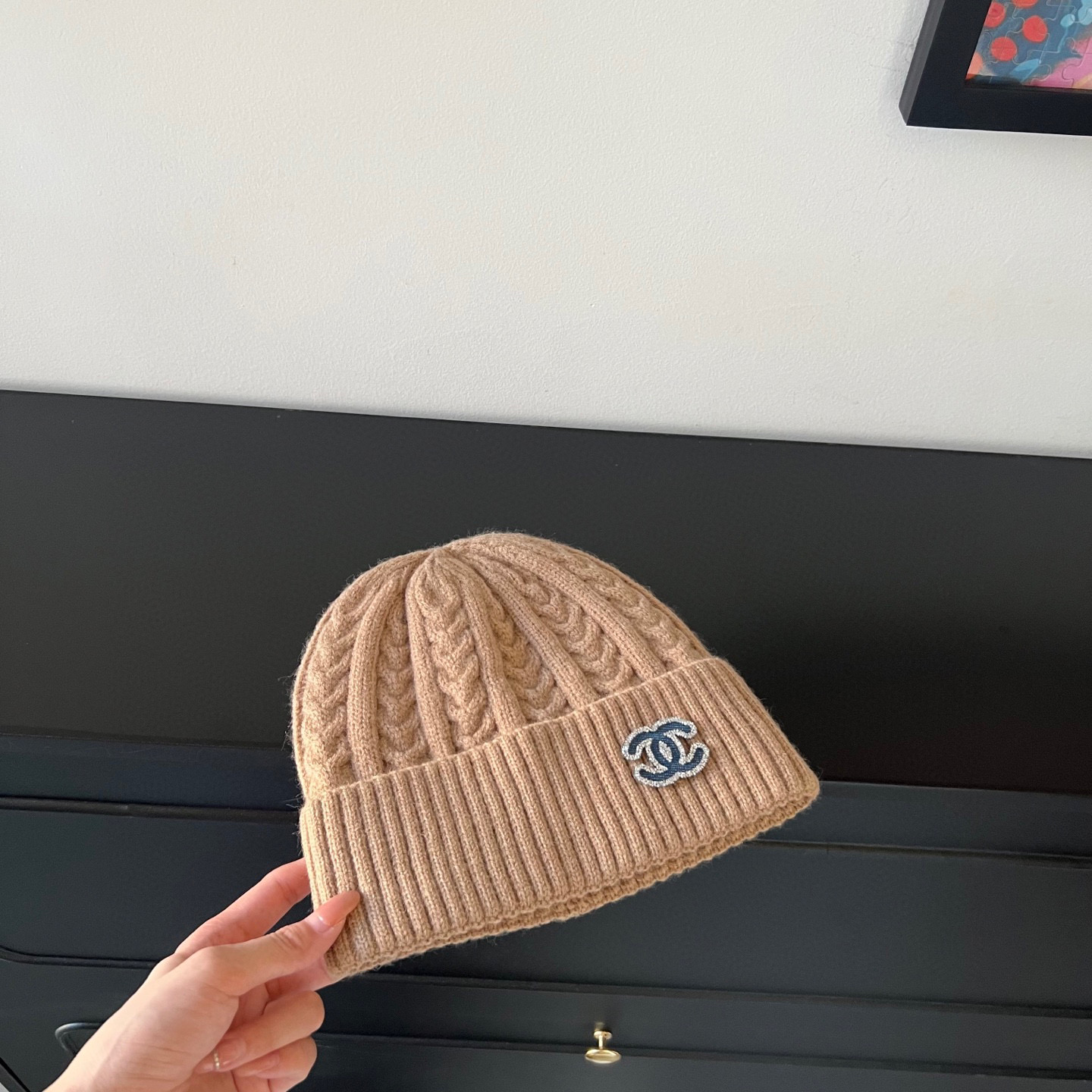 💛配防尘袋。【CHANEL香奈儿】2025新款小香风麻花针织毛线帽，独家新款～韩版针织单品