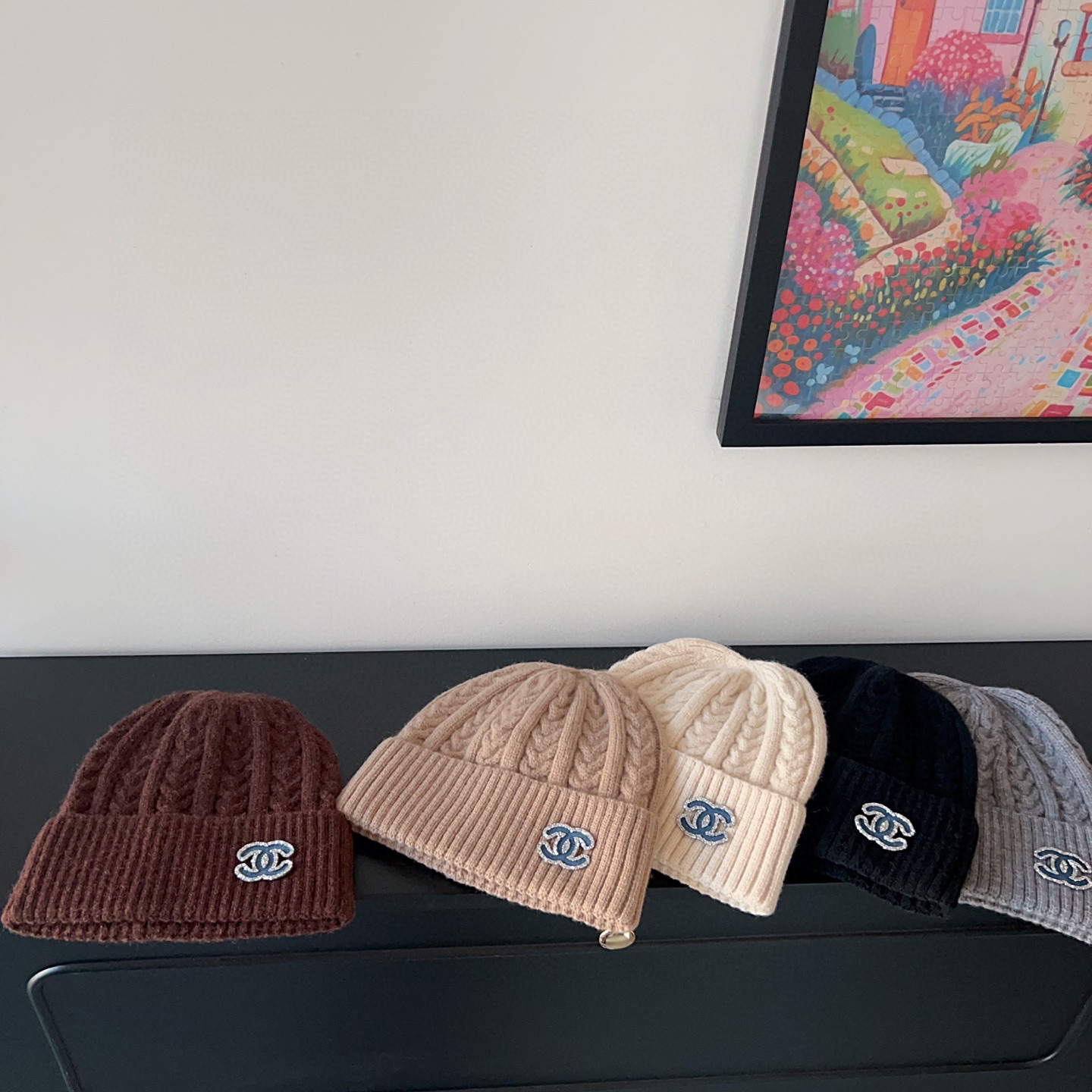 💛配防尘袋。【CHANEL香奈儿】2025新款小香风麻花针织毛线帽，独家新款～韩版针织单品