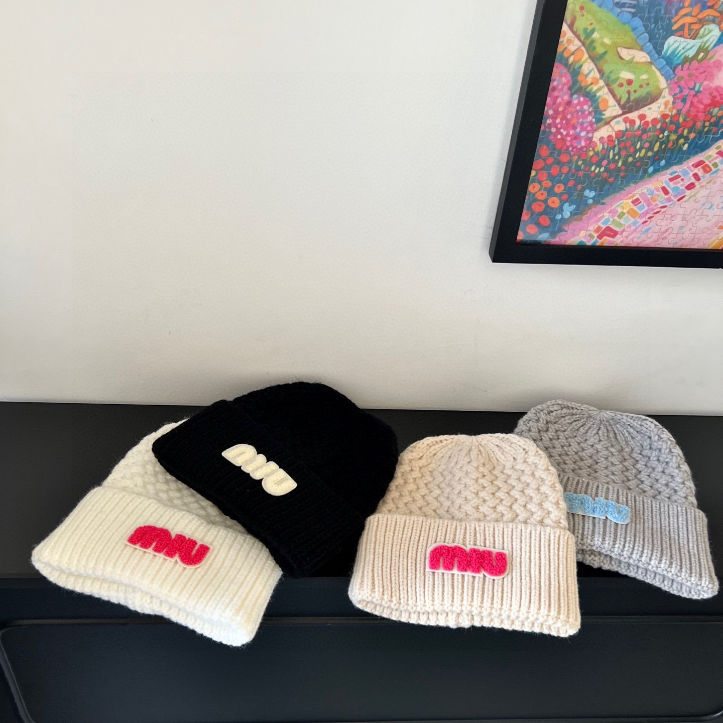 💛配防尘袋。【MIUMIU缪缪】2025新款麻花亮色搭配针织毛线帽，时尚简约#保暖款