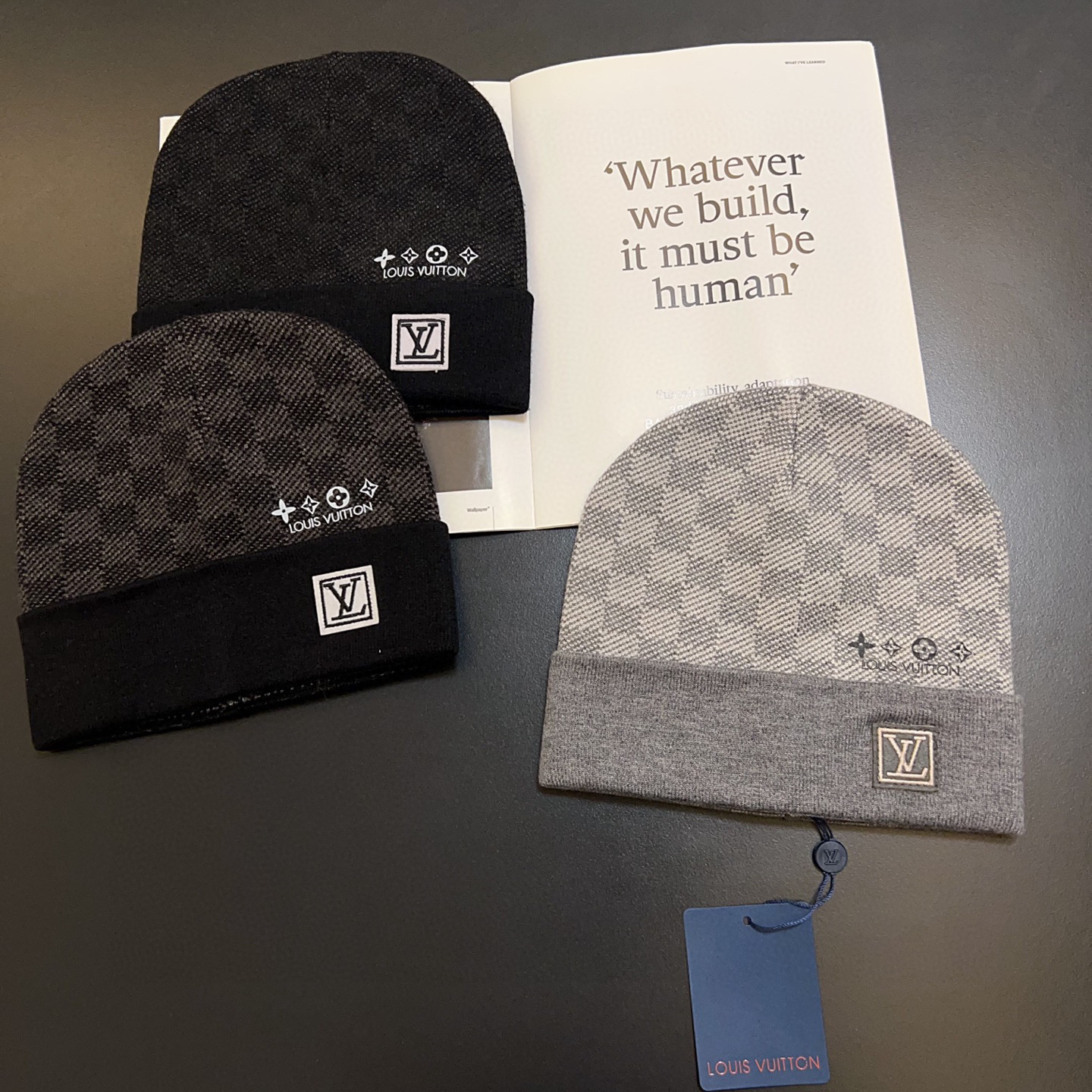 💛配防尘袋。【lv 路易威登】2025新款大牌刺绣针织毛线帽，男女款～时尚简约#保暖款