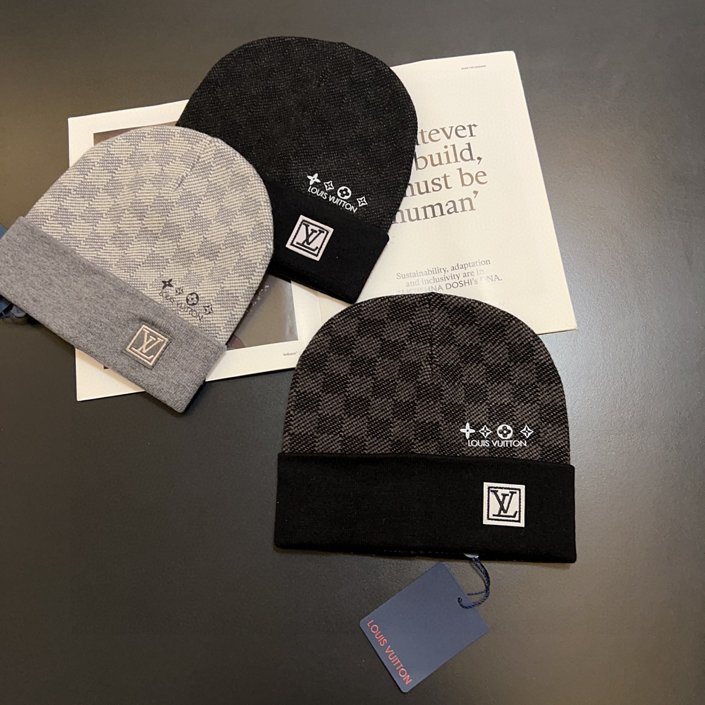 💛配防尘袋。【lv 路易威登】2025新款大牌刺绣针织毛线帽，男女款～时尚简约#保暖款