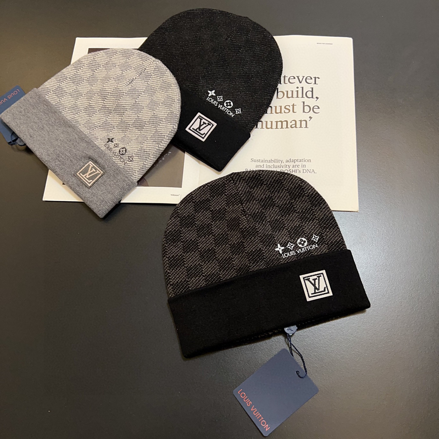💛配防尘袋。【lv 路易威登】2025新款大牌刺绣针织毛线帽，男女款～时尚简约#保暖款