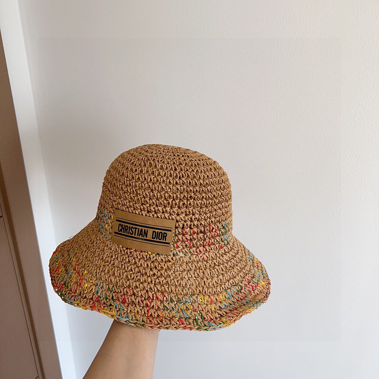 💛配防尘袋【DIOR迪奥】2026新款彩色拼接度假风渔夫帽，🔆百搭日常款～出街必备