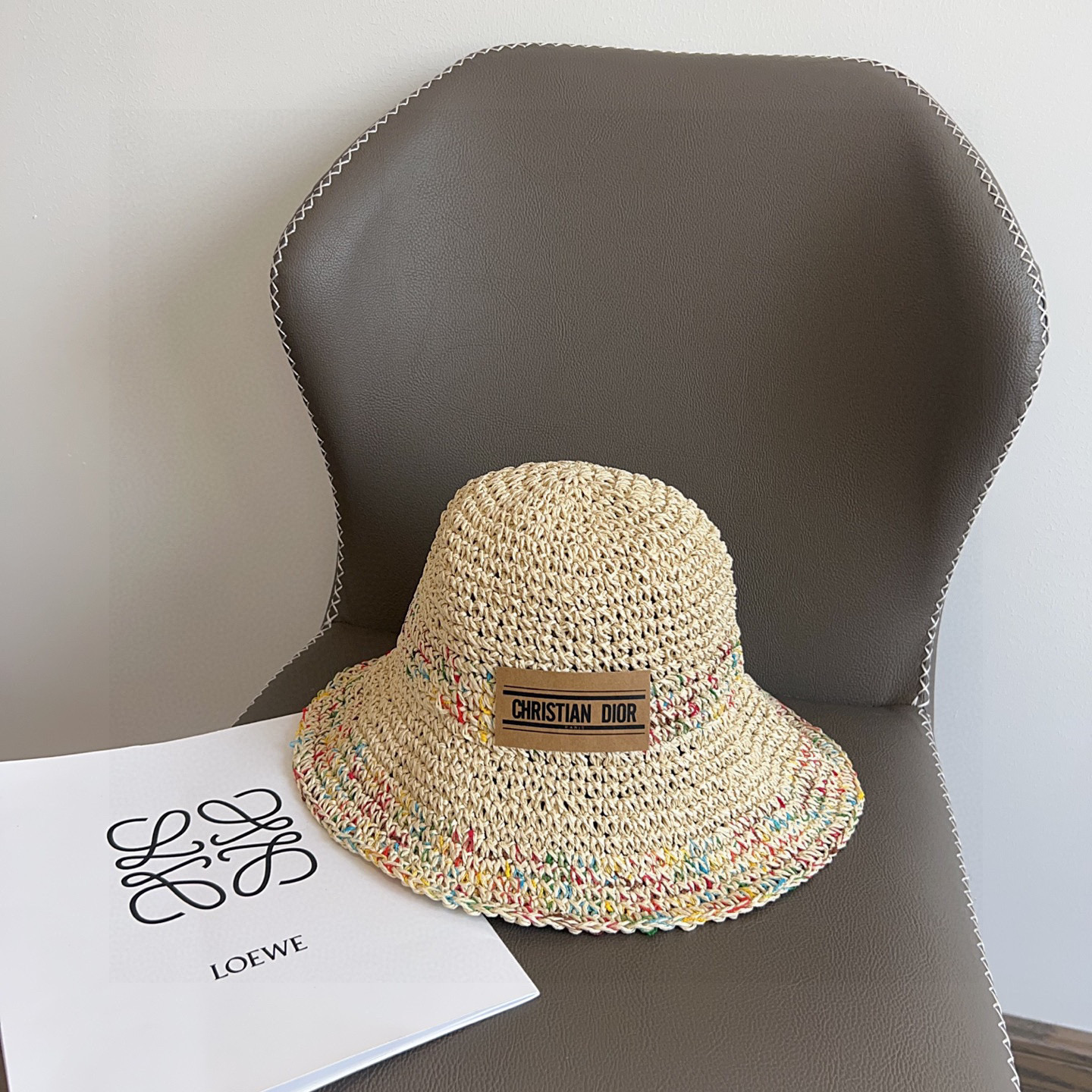 NO:742715,Specially equipped with dust bag [DIOR Dior] 2026 new color splicing vacation style bucket hat, versatile everyday style ~ a must-have hat for going out on the street, straw hat, fisherman hat, baseball cap, hat, dior, dior, espadrilles, hats19860909特配防尘袋【DIOR迪奥】2026新款彩色拼接度假风渔夫帽,百搭日常款～出街必备帽子草帽渔夫帽棒球帽,帽子,dior,dior,espadrilles,hats,hat