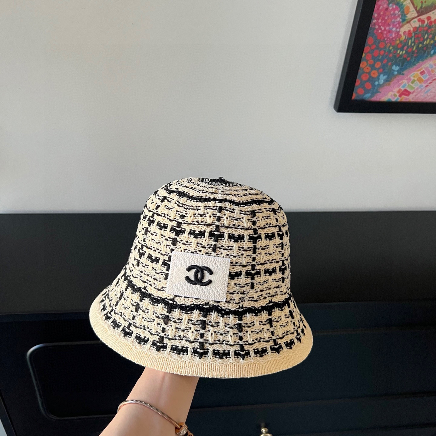 💛配防尘袋【CHANEL香奈儿】2026新款格纹简约渔夫帽桶帽独特设计～防晒百搭的一款