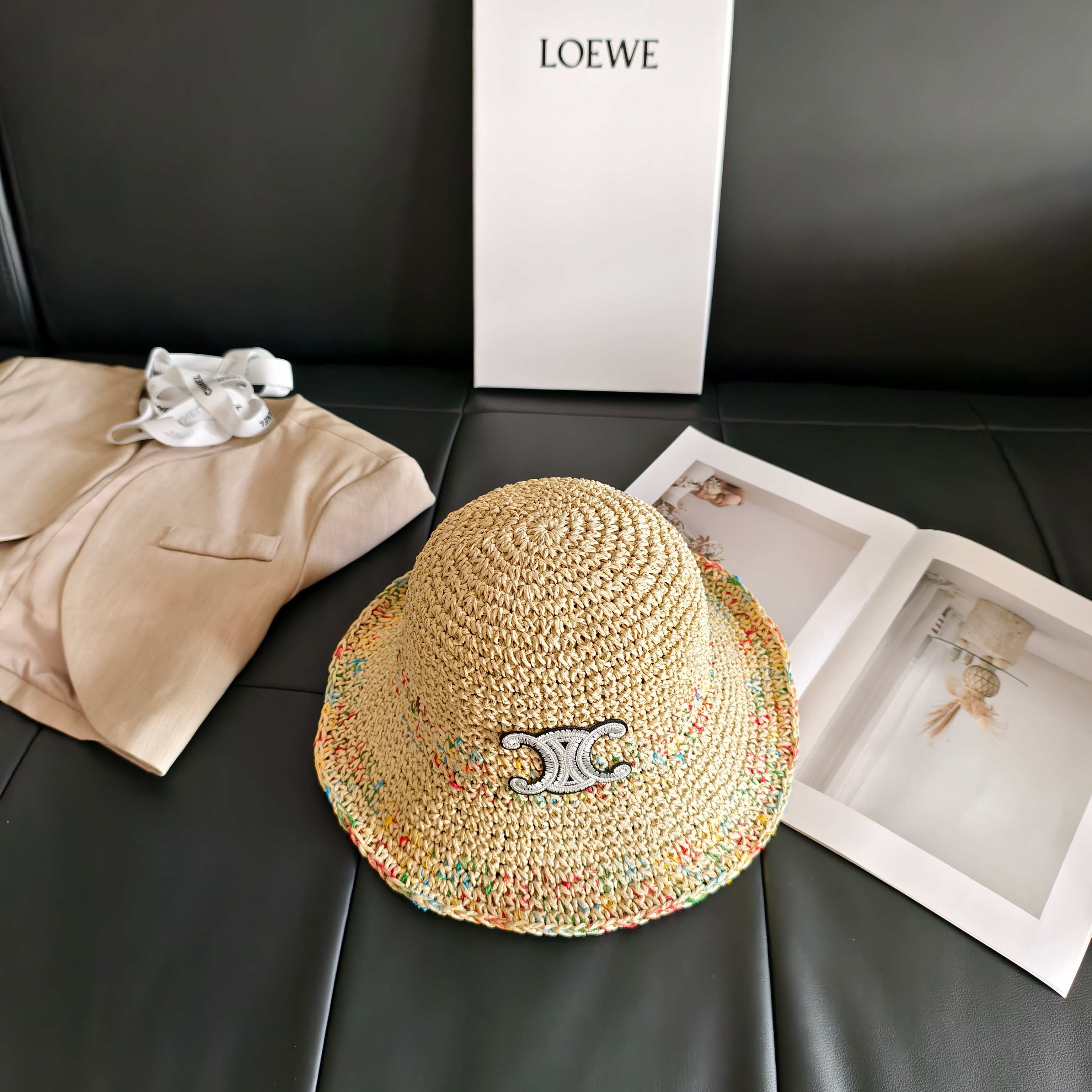 💛配防尘袋【Celine赛琳】2026新款凯旋门编织款渔夫帽，🔆百搭日常款～休闲出街#