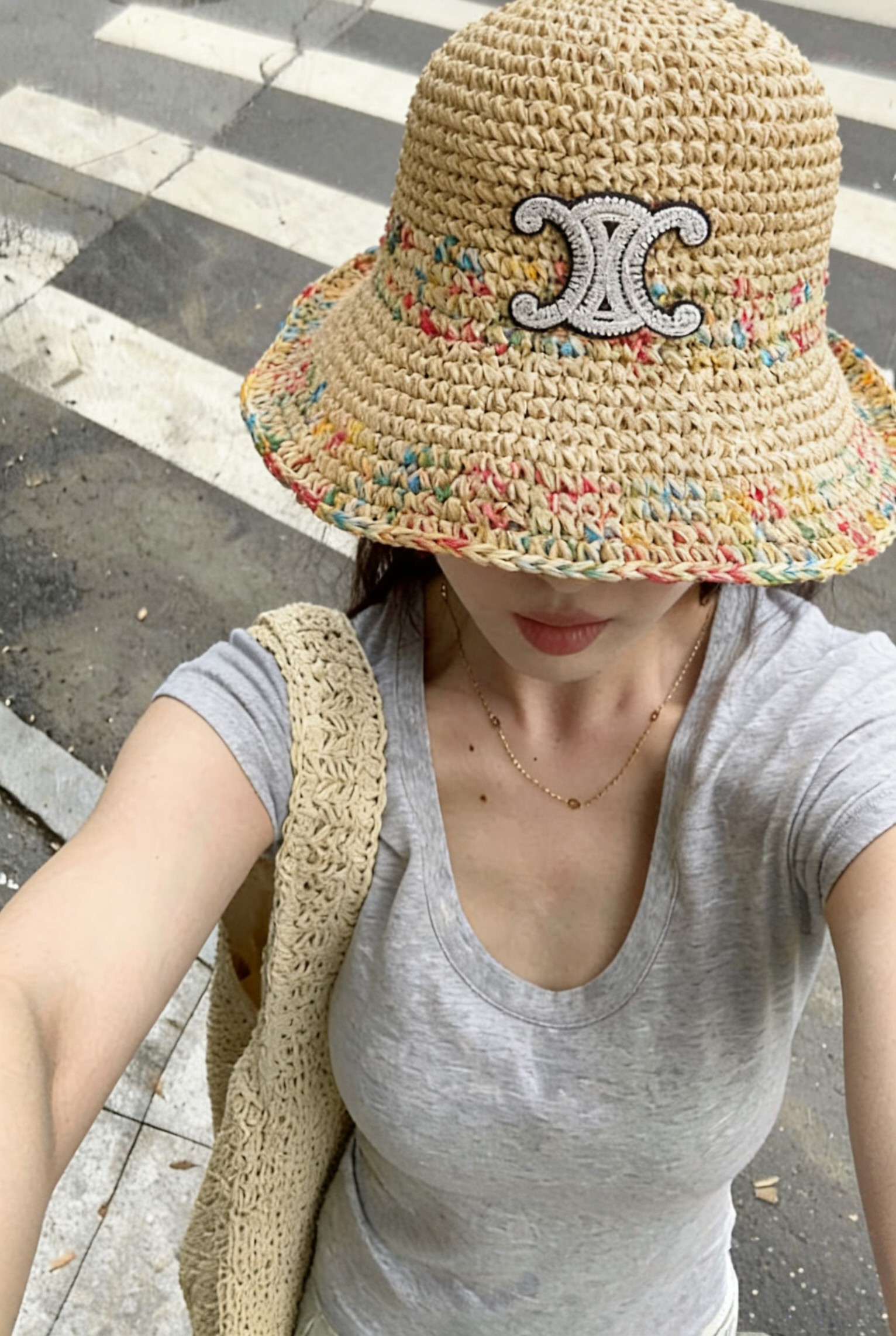 💛配防尘袋【Celine赛琳】2026新款凯旋门编织款渔夫帽，🔆百搭日常款～休闲出街#