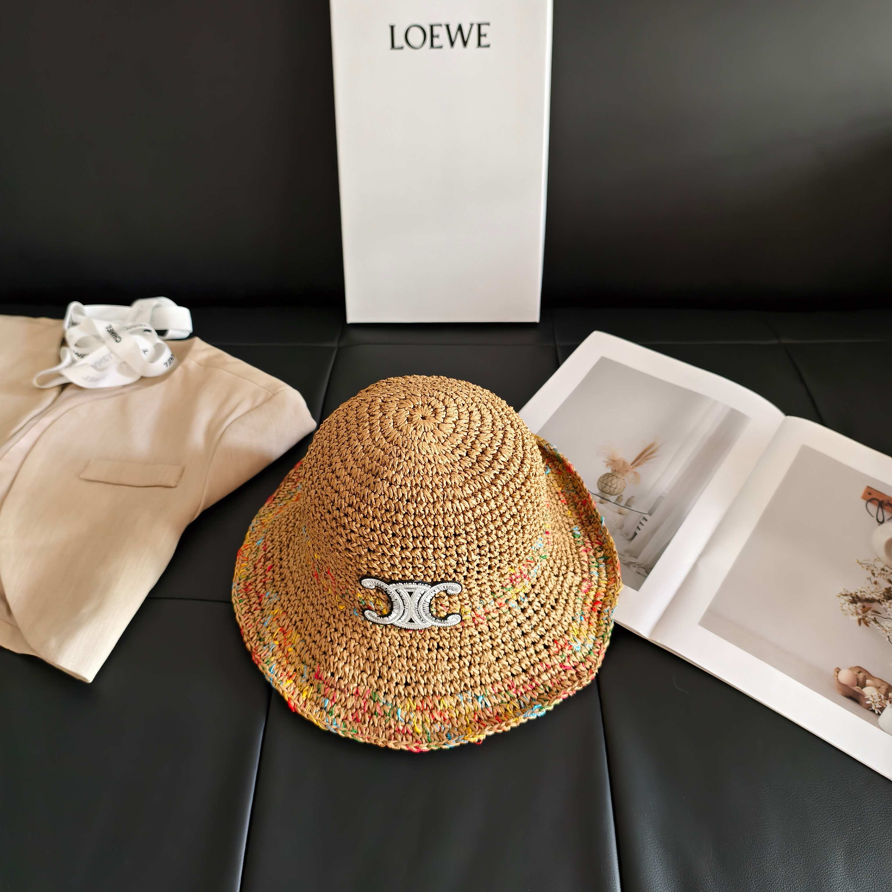 💛配防尘袋【Celine赛琳】2026新款凯旋门编织款渔夫帽，🔆百搭日常款～休闲出街#