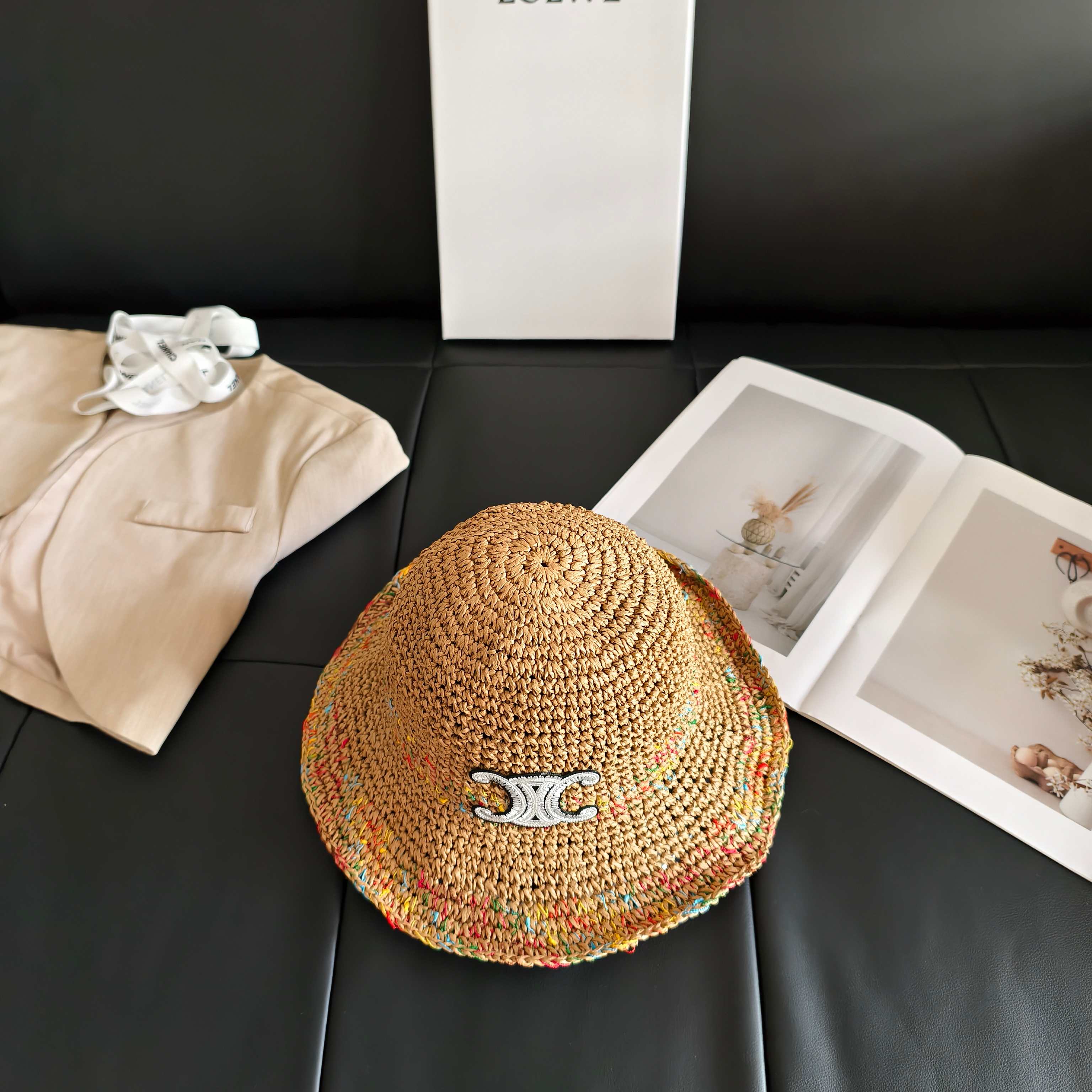 💛配防尘袋【Celine赛琳】2026新款凯旋门编织款渔夫帽，🔆百搭日常款～休闲出街#