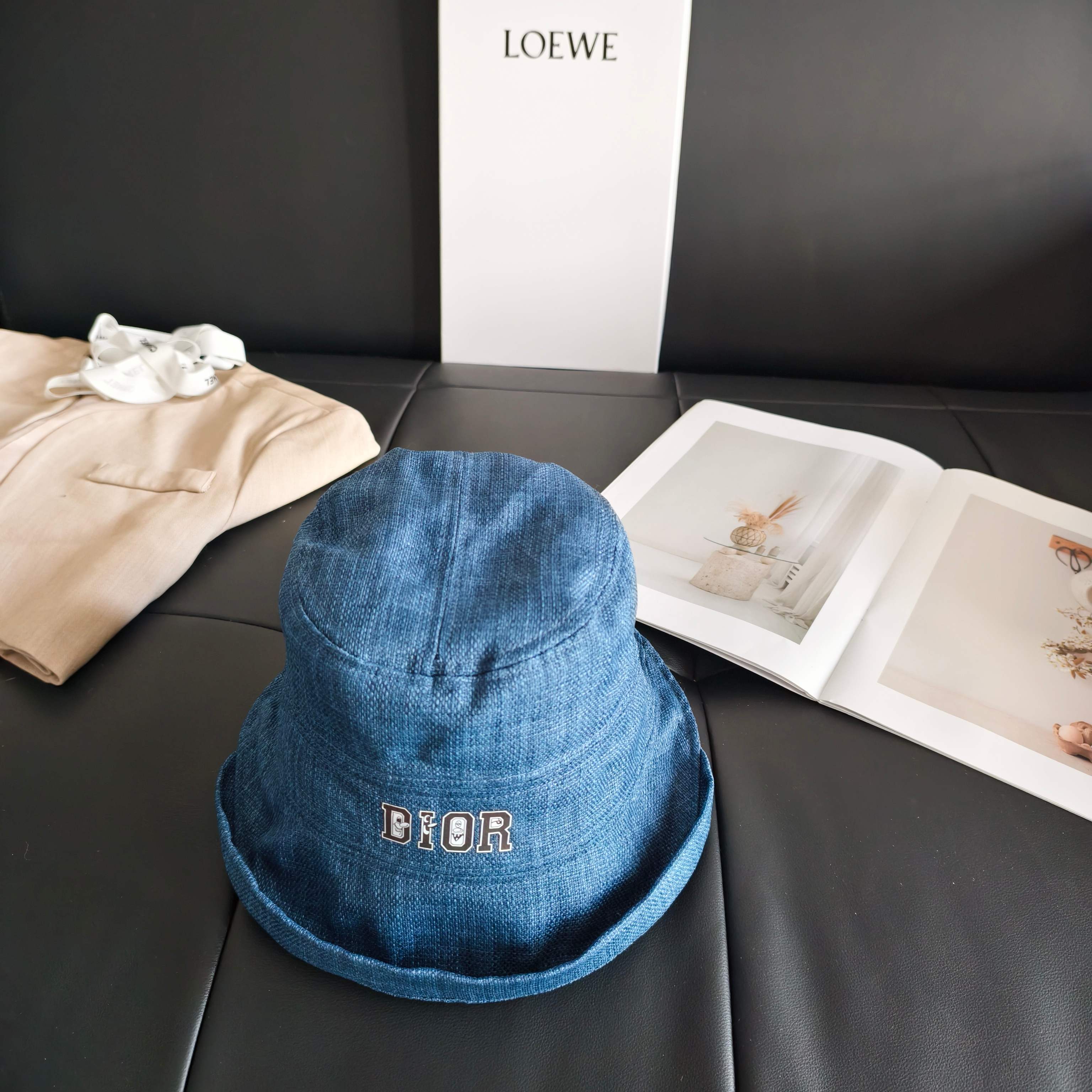 💛配防尘袋【Dior迪奥】2026新款不规则棉麻款渔夫帽，🔆百搭日常款～休闲出街#