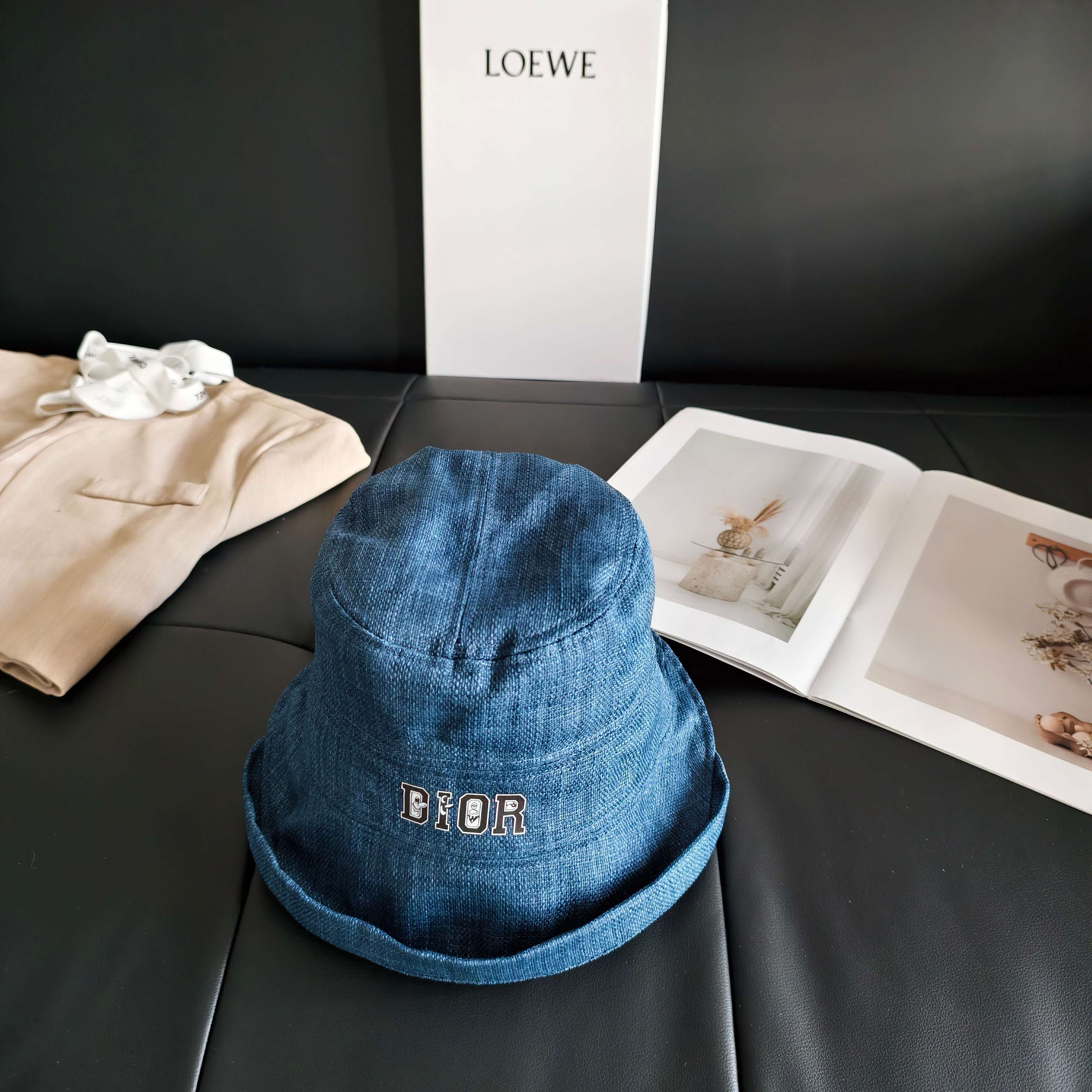 💛配防尘袋【Dior迪奥】2026新款不规则棉麻款渔夫帽，🔆百搭日常款～休闲出街#