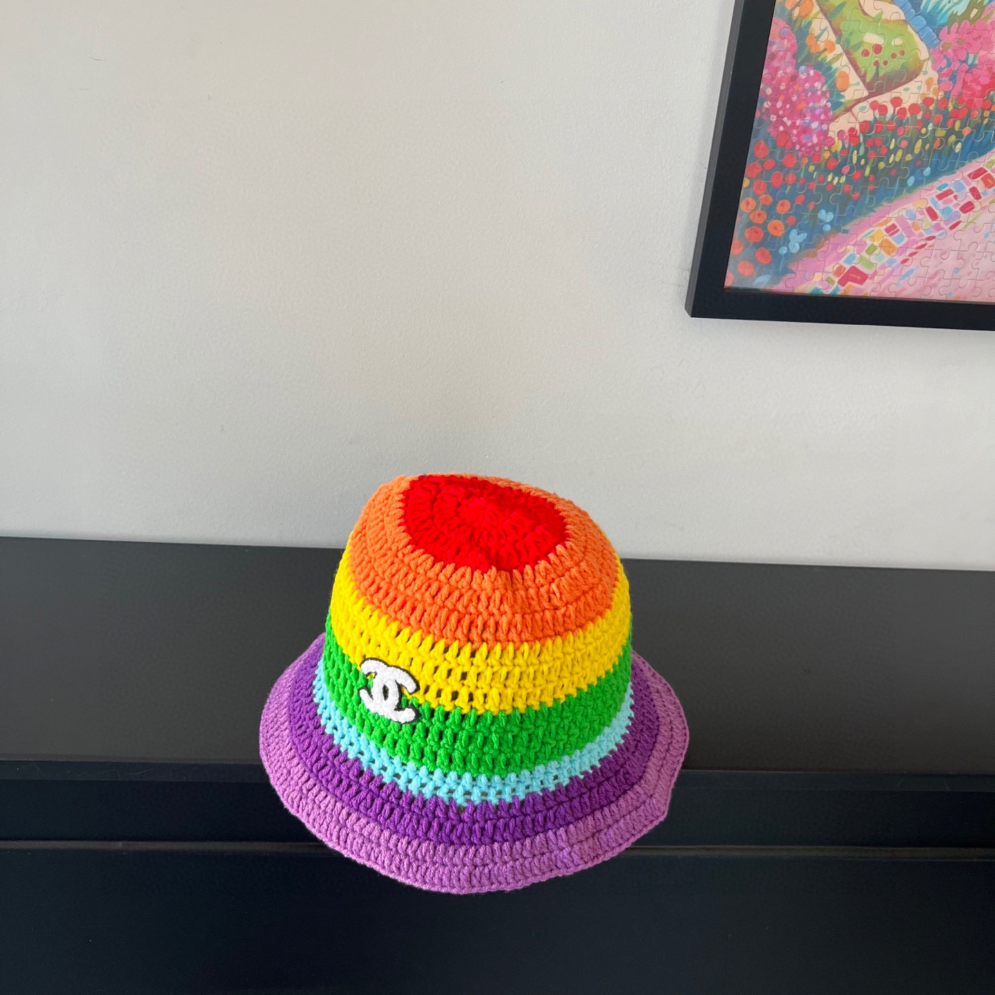 💛配防尘袋【CHANEL香奈儿】2026秋冬新款拼色小香风针织渔夫帽，独特设计～复古文艺的一款